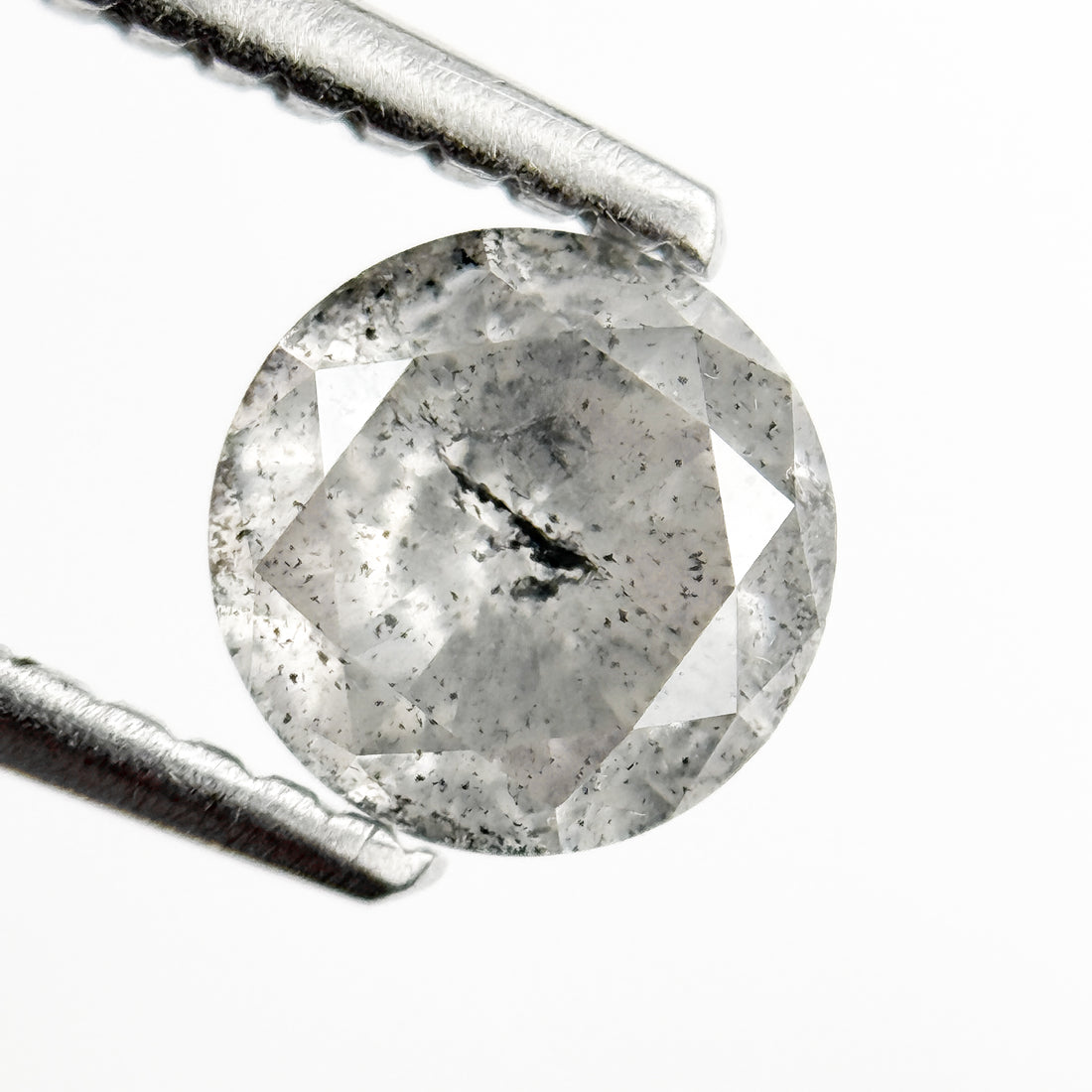 0.83 Ct Round Brilliant Cut Grey Natural Minimalist Diamond