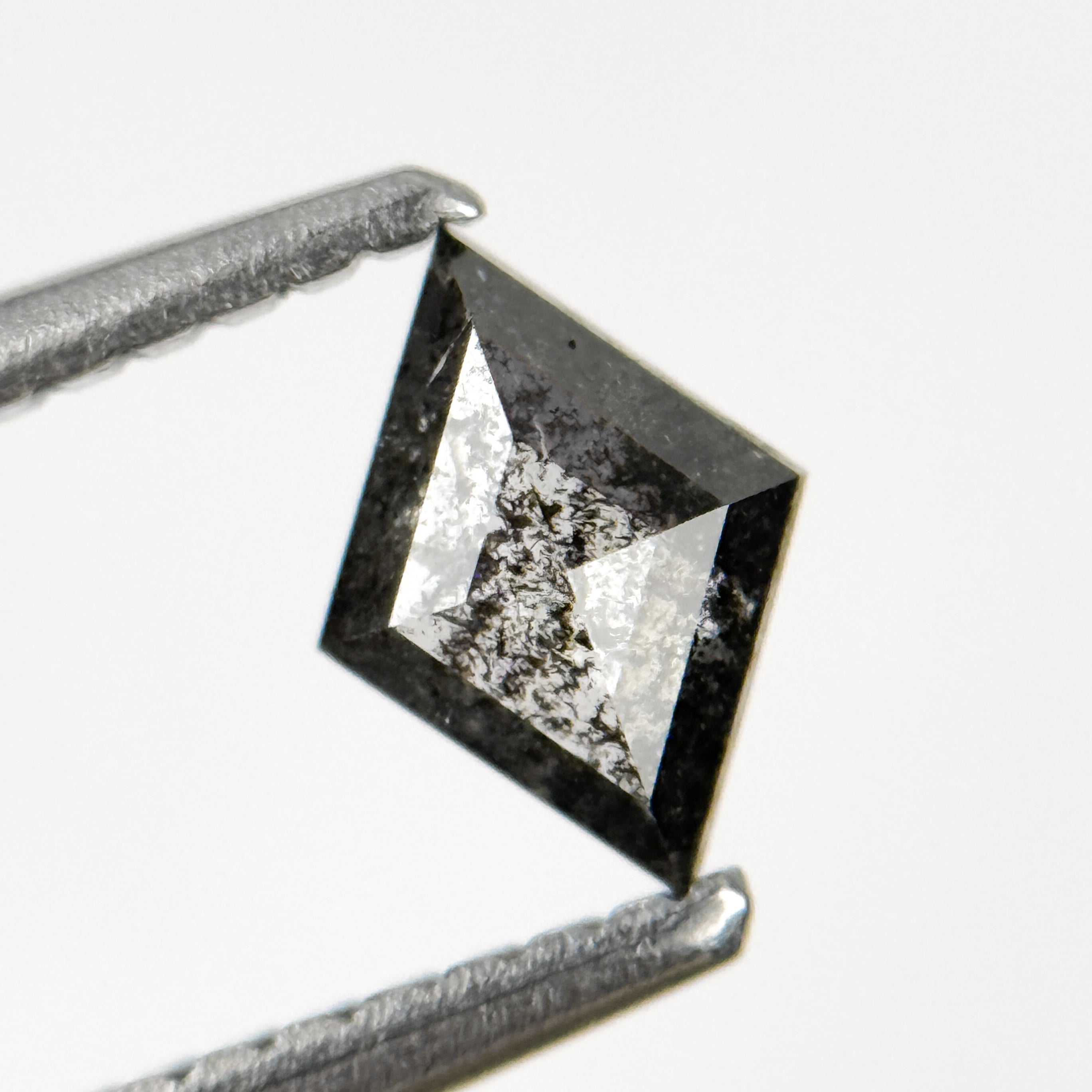 0.38 Ct Kite Rose Cut Grey Natural Salt and Pepper Diamond