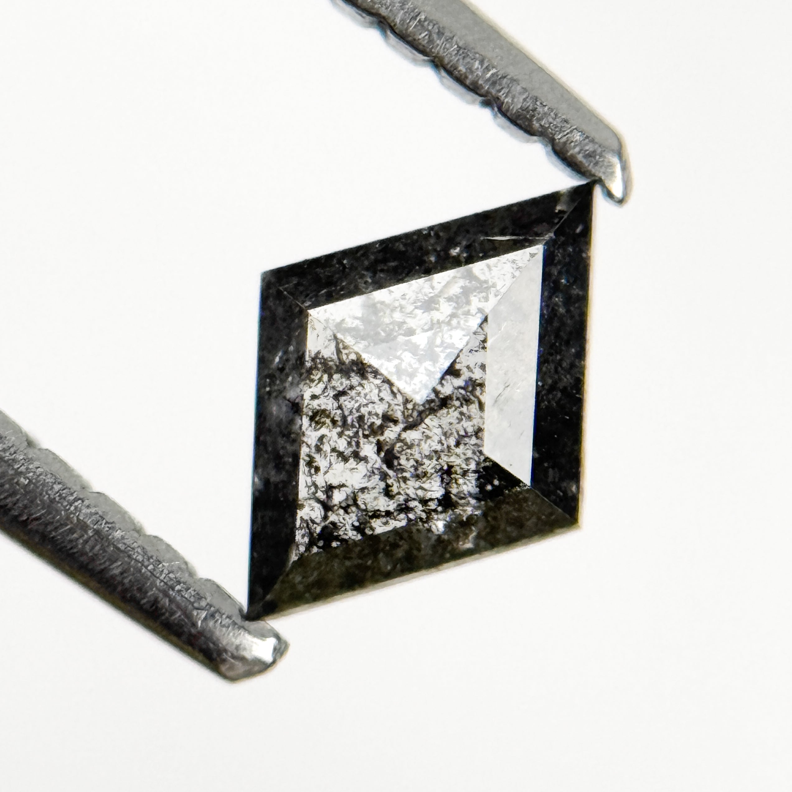 0.38 Ct Kite Rose Cut Grey Natural Salt and Pepper Diamond