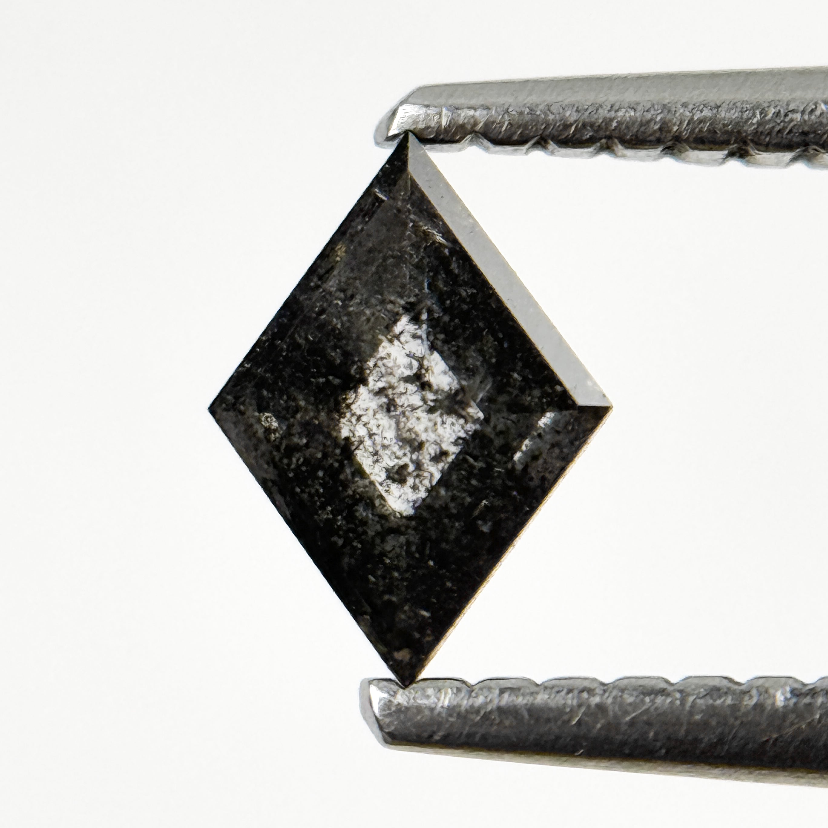 0.38 Ct Kite Rose Cut Grey Natural Salt and Pepper Diamond