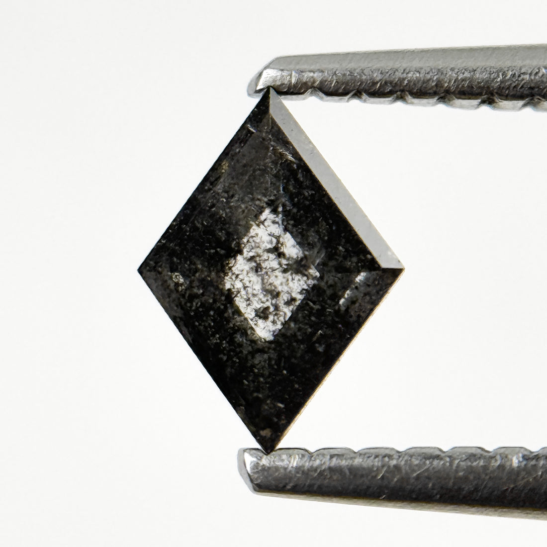 0.38 Ct Kite Rose Cut Grey Natural Salt and Pepper Diamond