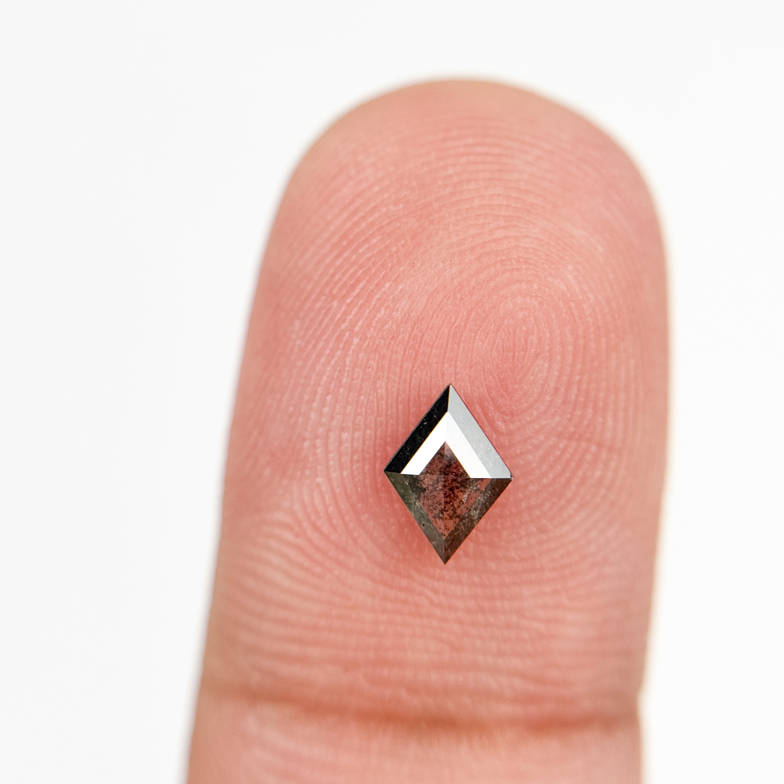 0.38 Ct Kite Rose Cut Grey Natural Salt and Pepper Diamond