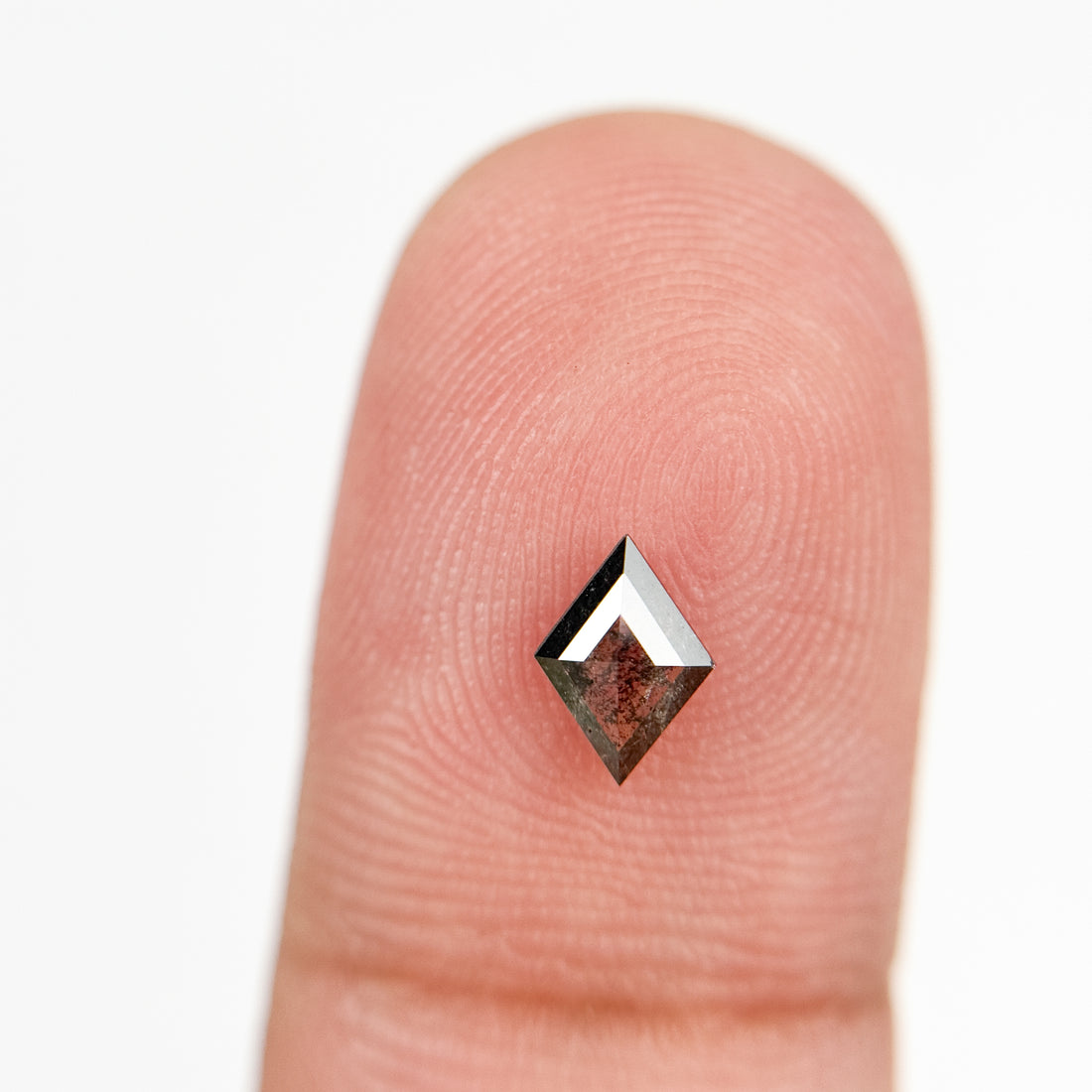 0.38 Ct Kite Rose Cut Grey Natural Salt and Pepper Diamond