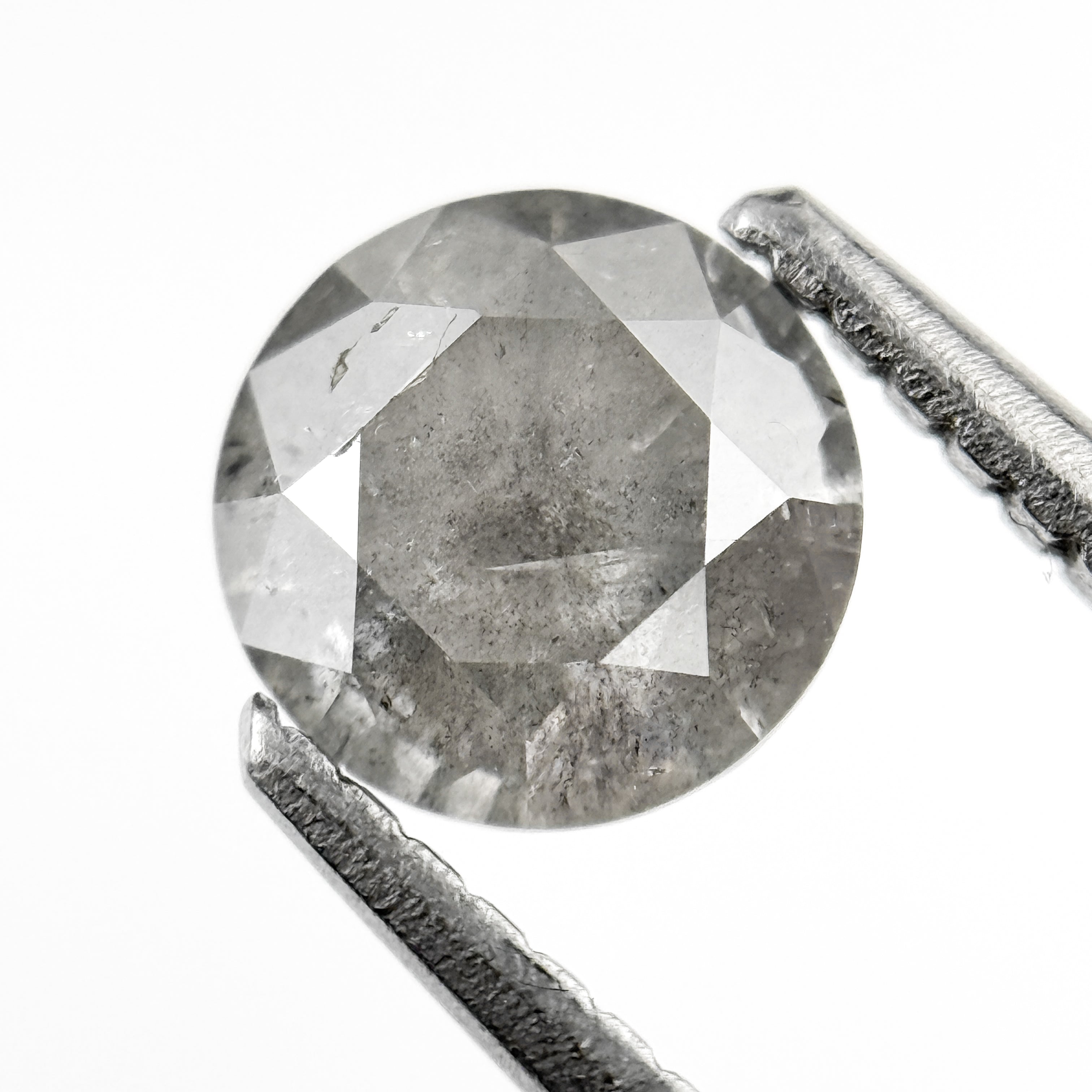 0.94 Ct Round Brilliant Cut Smokey Grey Natural Salt and Pepper Diamond