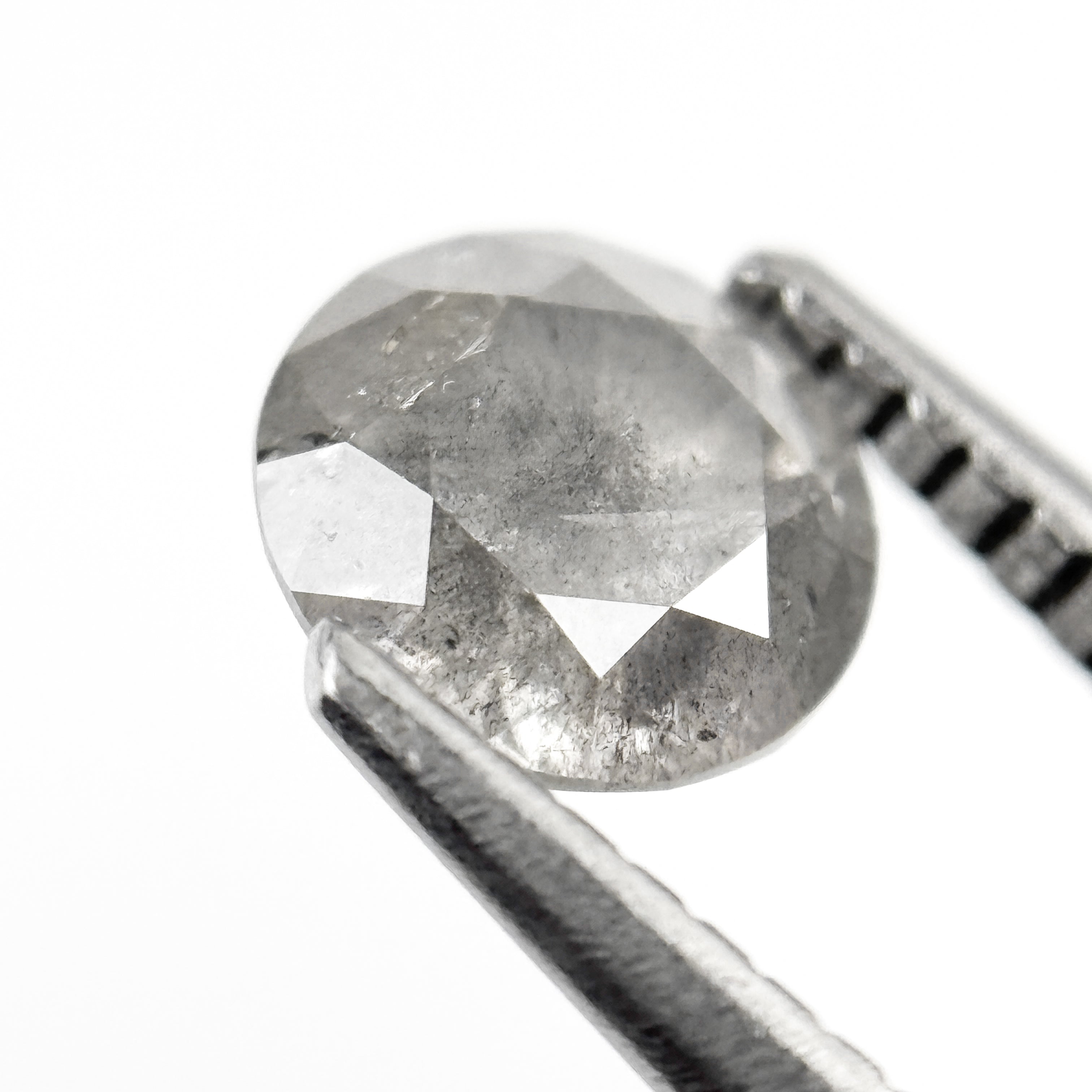 0.94 Ct Round Brilliant Cut Smokey Grey Natural Salt and Pepper Diamond