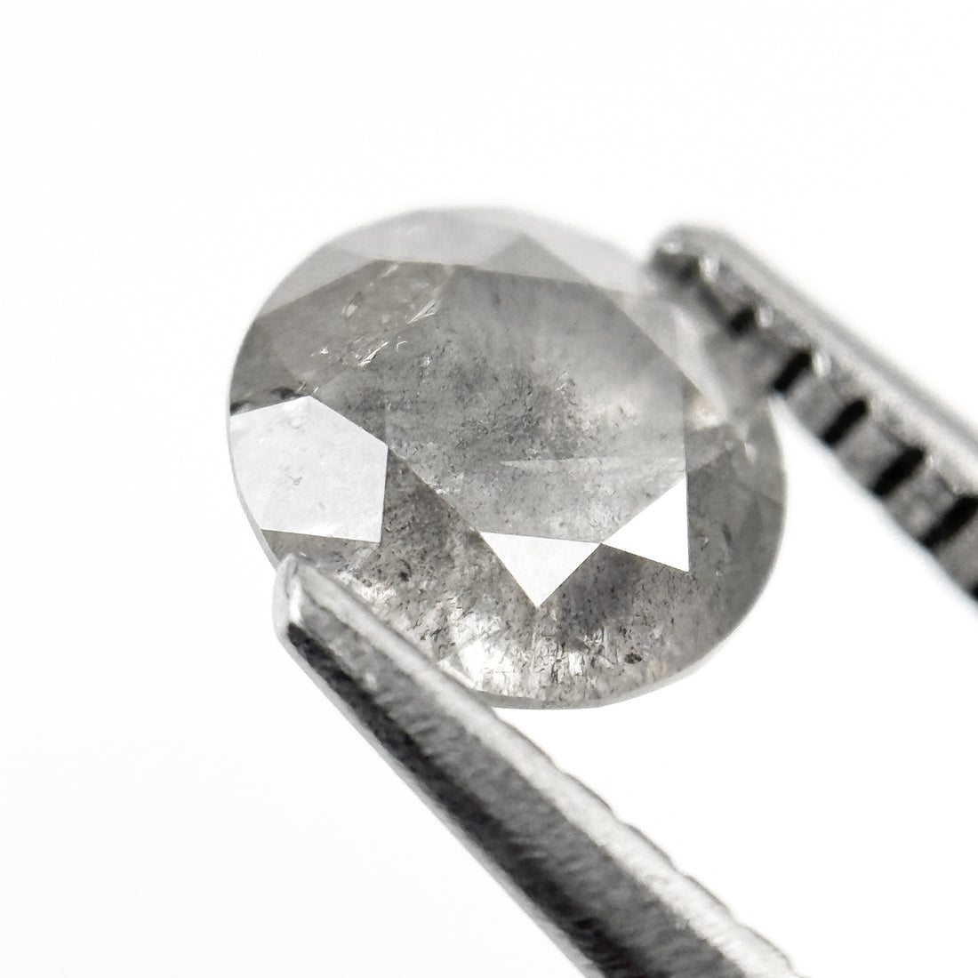0.94 Ct Round Brilliant Cut Smokey Grey Natural Salt and Pepper Diamond