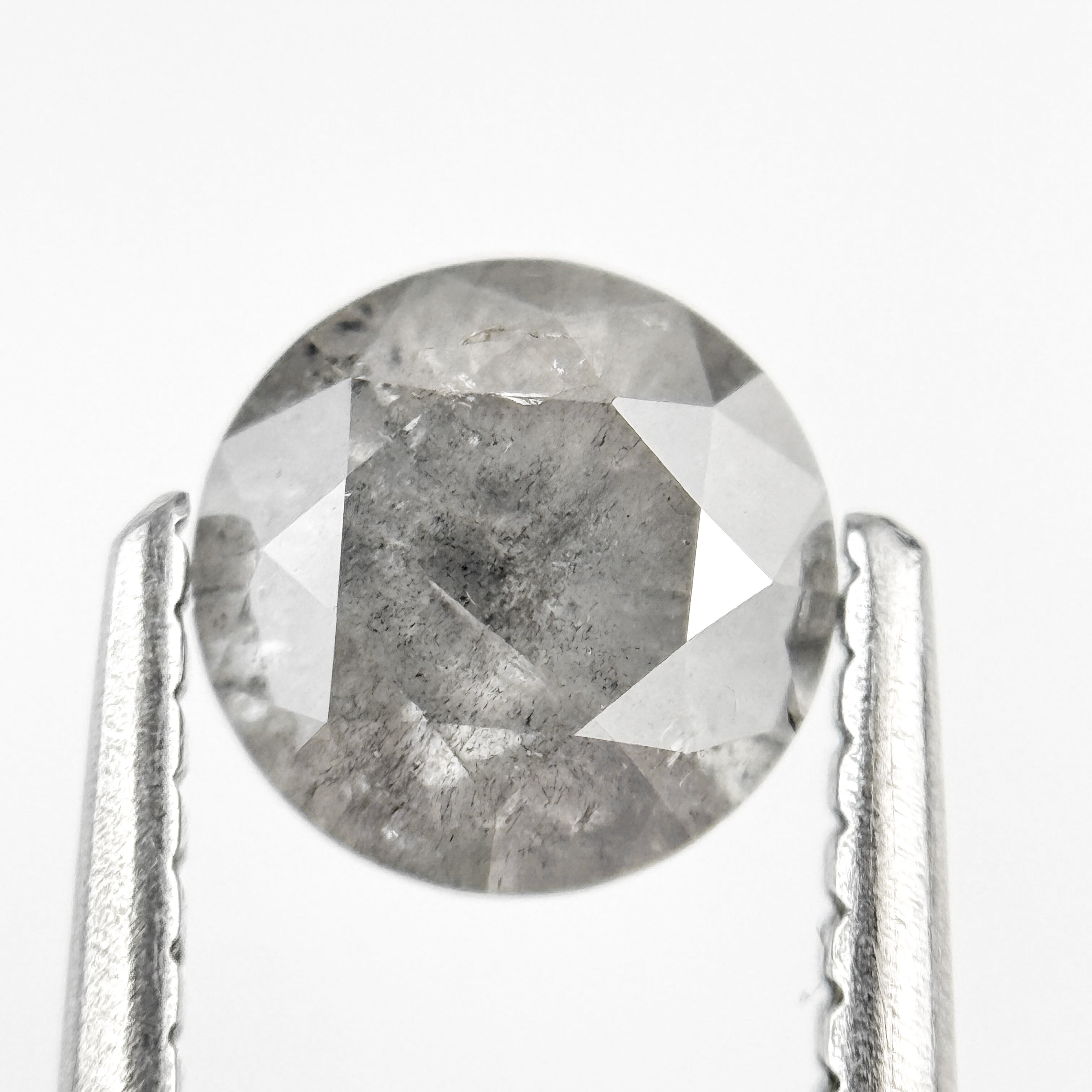 0.94 Ct Round Brilliant Cut Smokey Grey Natural Salt and Pepper Diamond