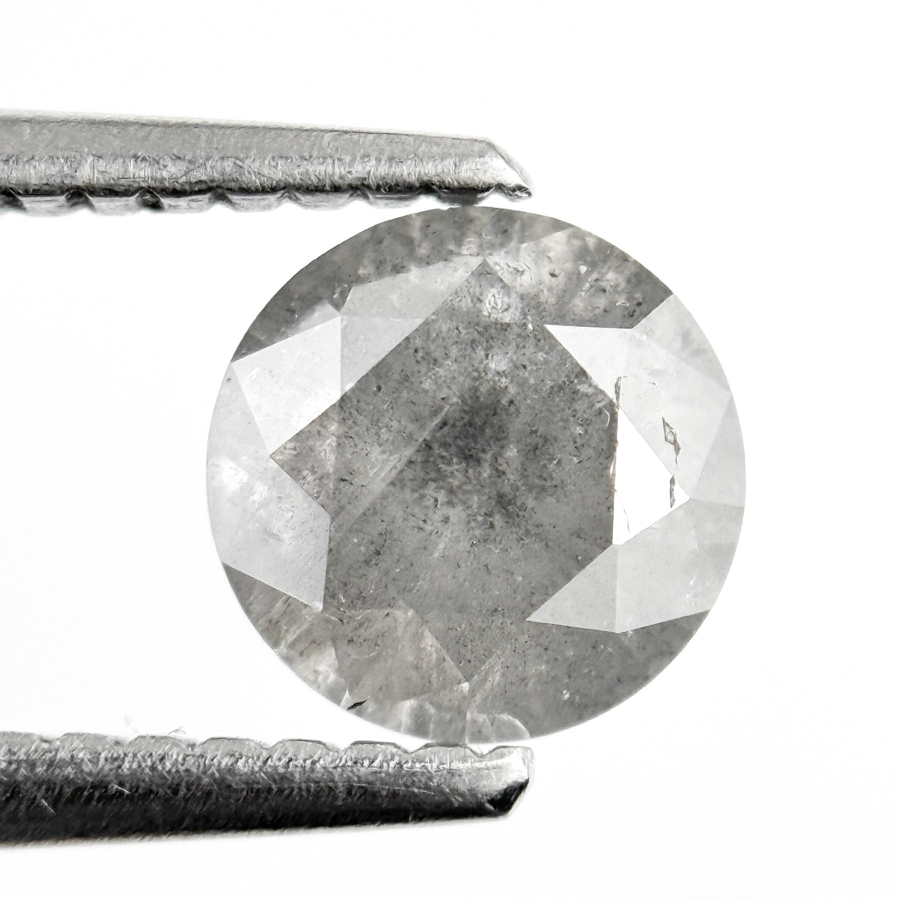 0.94 Ct Round Brilliant Cut Smokey Grey Natural Salt and Pepper Diamond