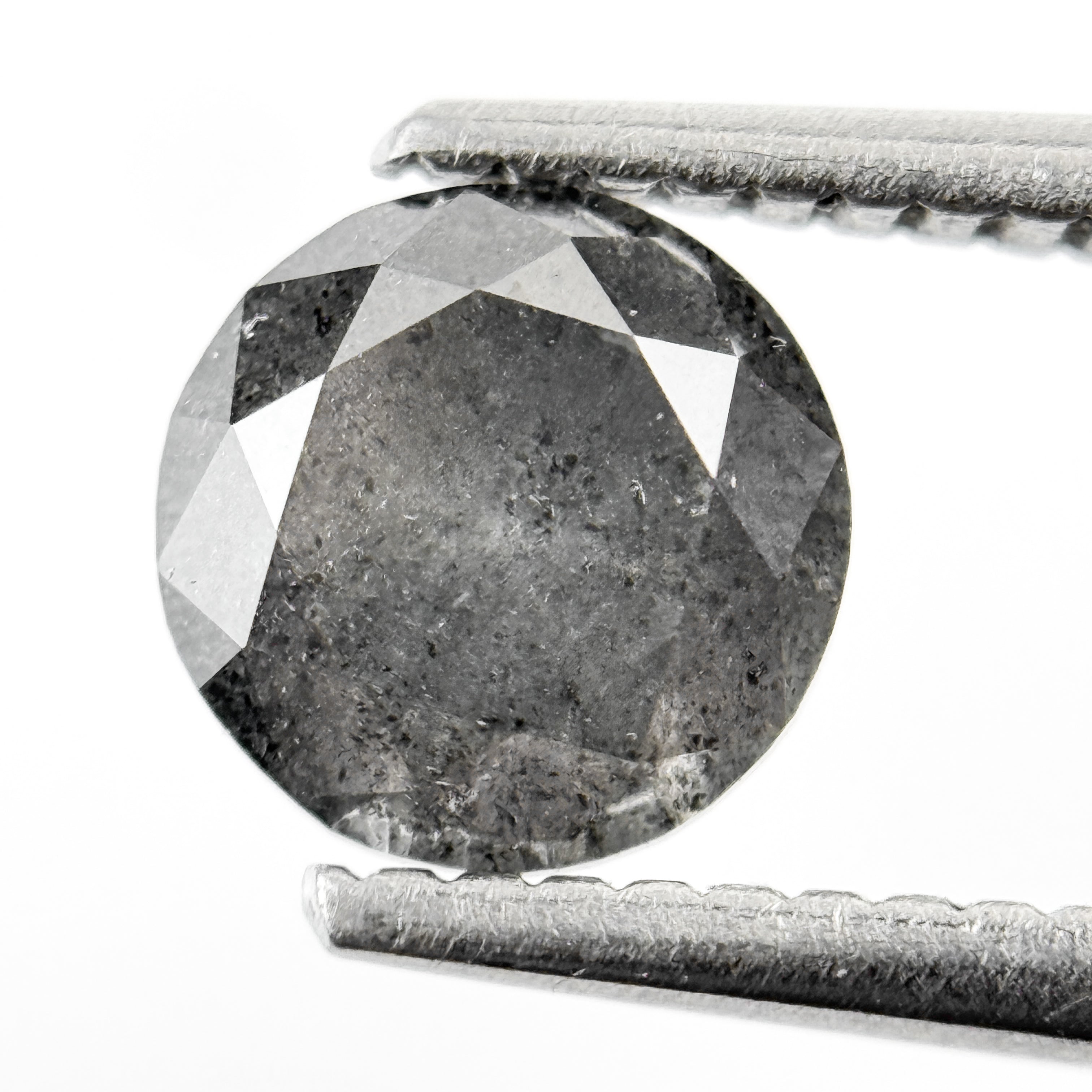 1.28 Ct Round Brilliant Cut Grey Natural Minimalist Diamond