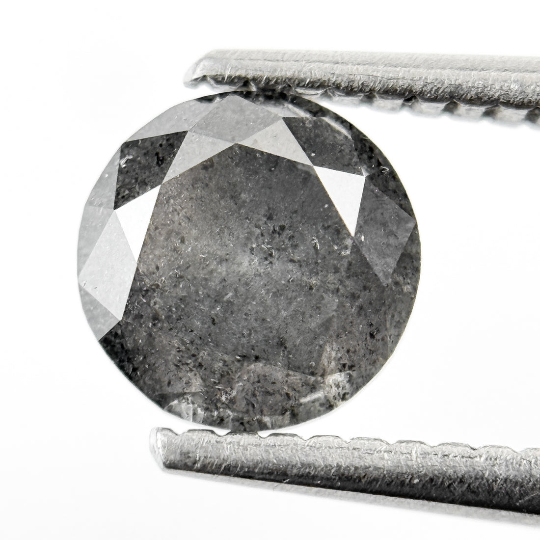 1.28 Ct Round Brilliant Cut Grey Natural Minimalist Diamond