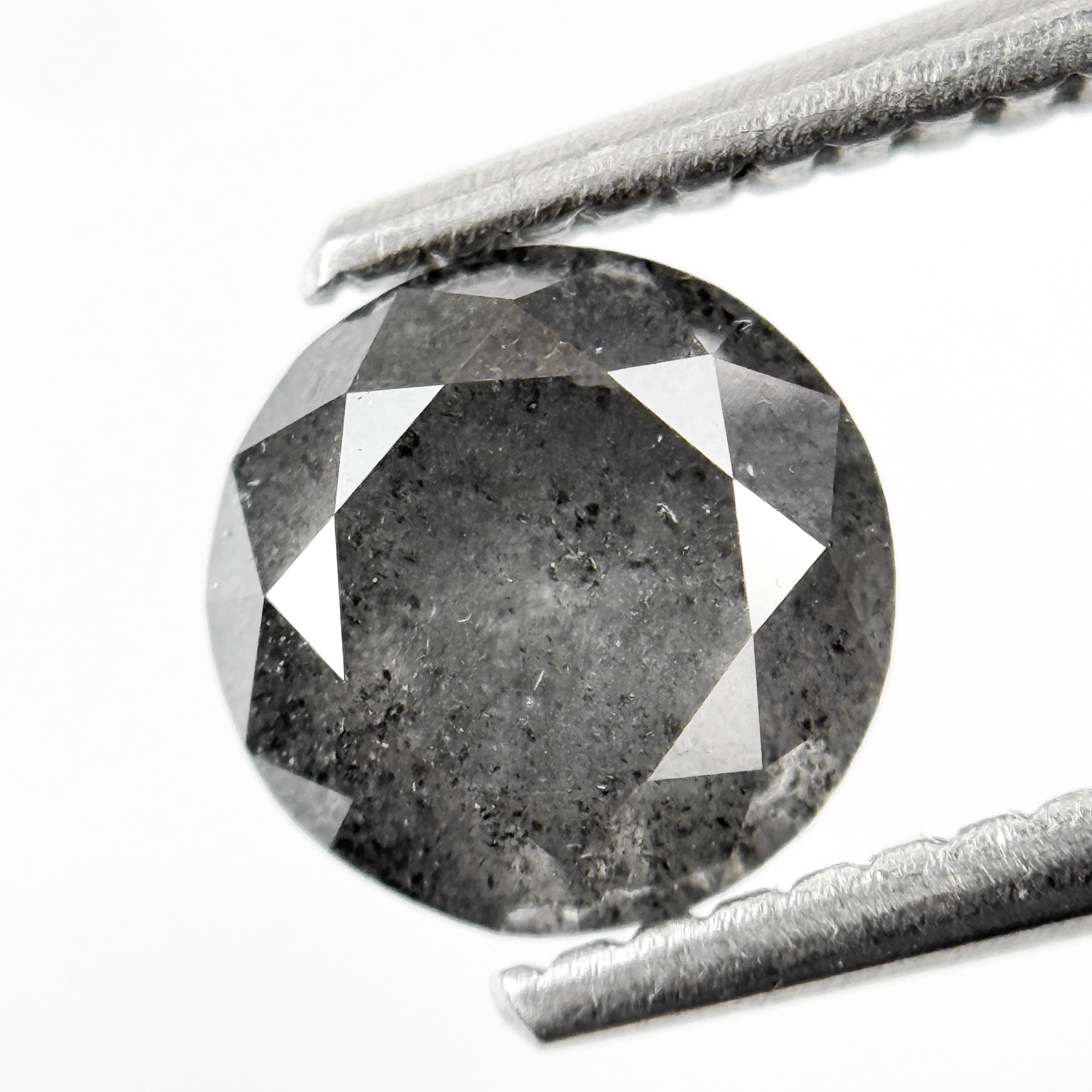 1.28 Ct Round Brilliant Cut Grey Natural Minimalist Diamond