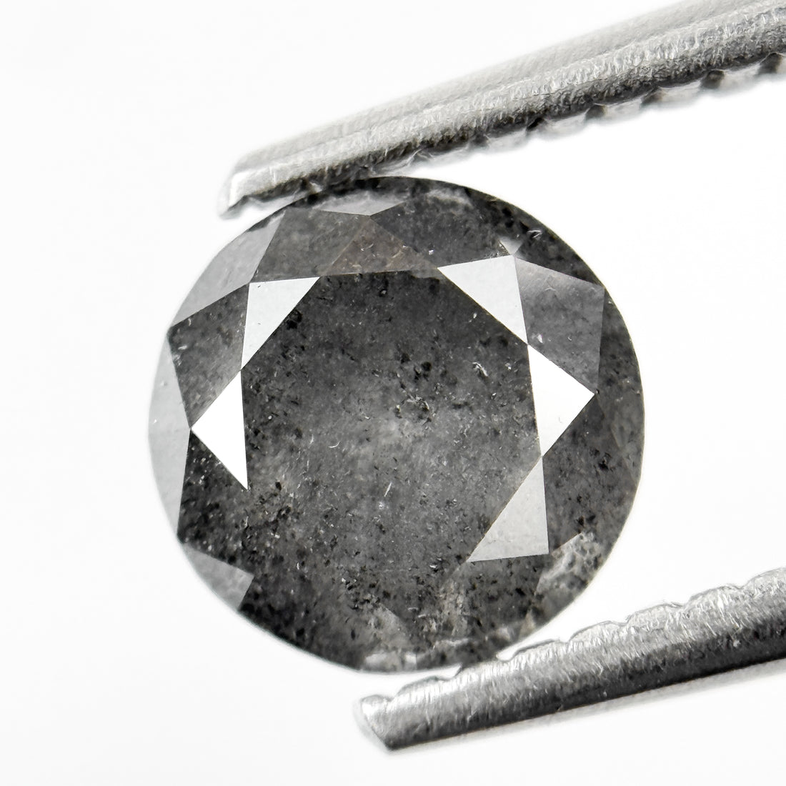 1.28 Ct Round Brilliant Cut Grey Natural Minimalist Diamond