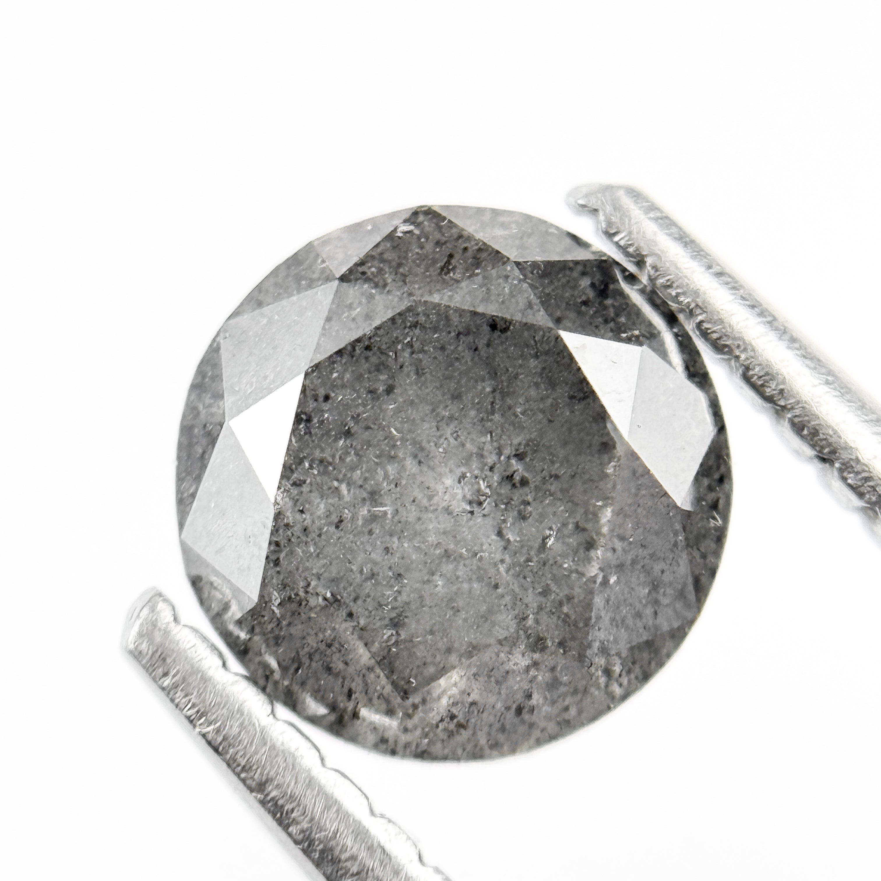 1.28 Ct Round Brilliant Cut Grey Natural Minimalist Diamond