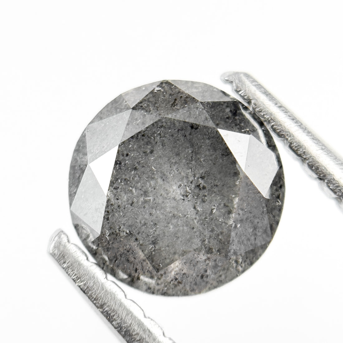 1.28 Ct Round Brilliant Cut Grey Natural Minimalist Diamond