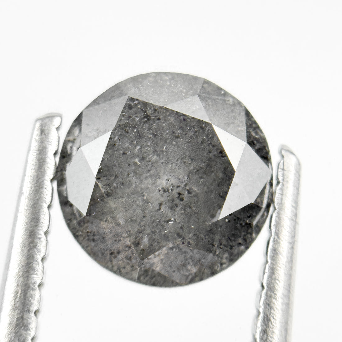 1.28 Ct Round Brilliant Cut Grey Natural Minimalist Diamond