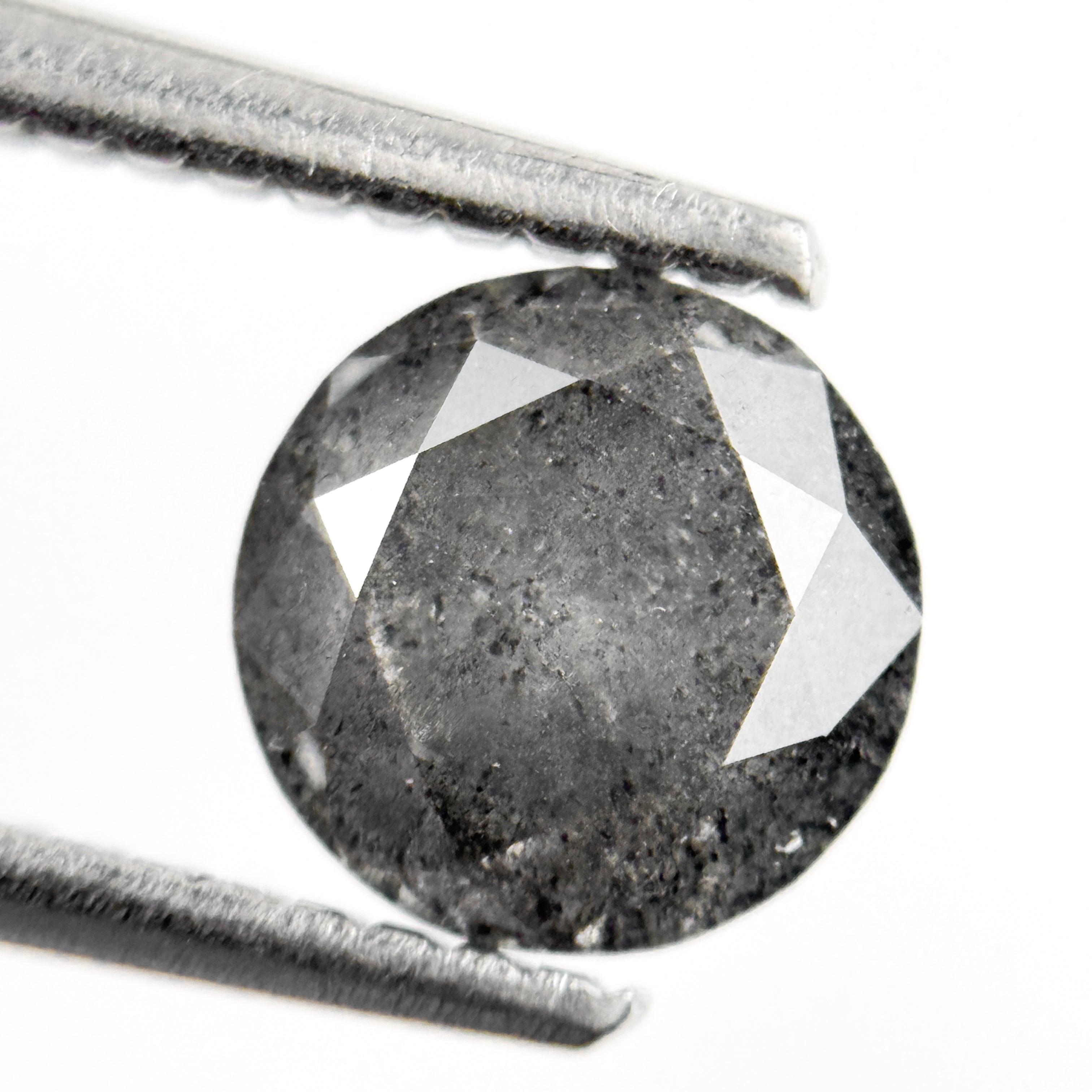 1.28 Ct Round Brilliant Cut Grey Natural Minimalist Diamond
