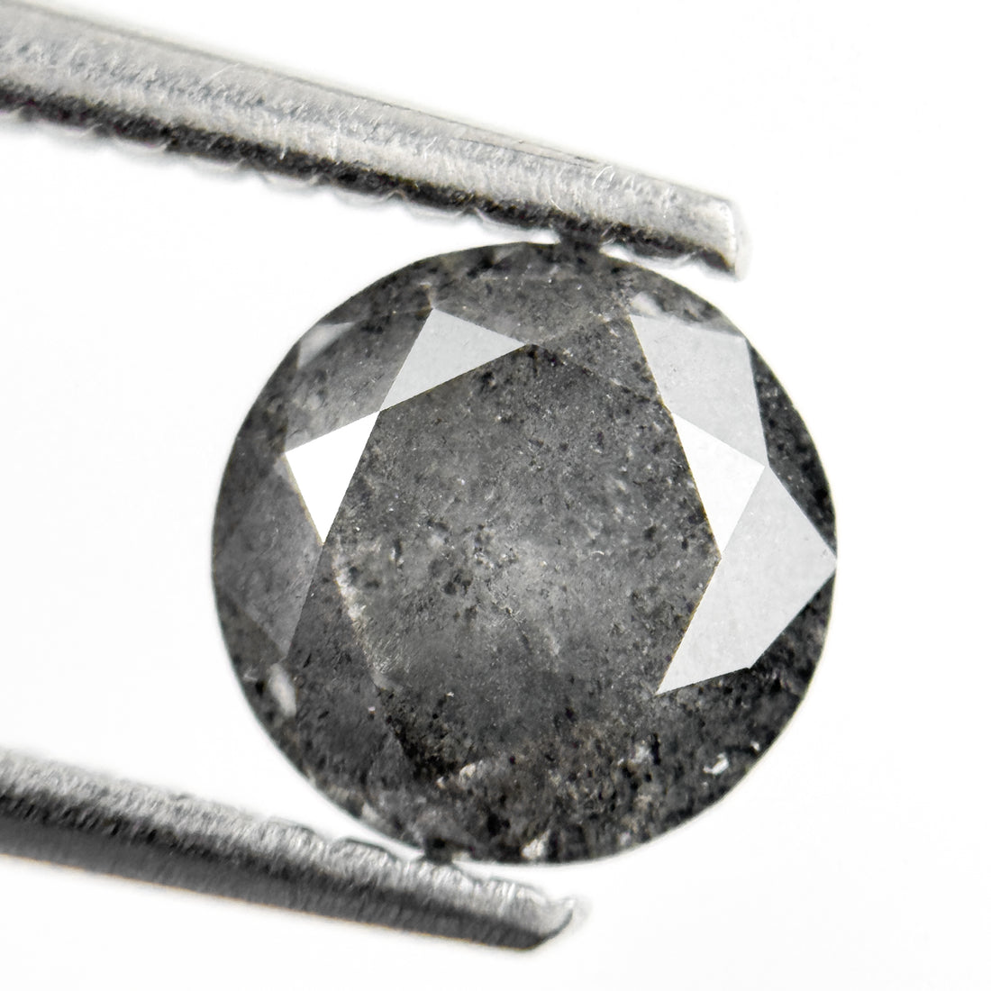 1.28 Ct Round Brilliant Cut Grey Natural Minimalist Diamond