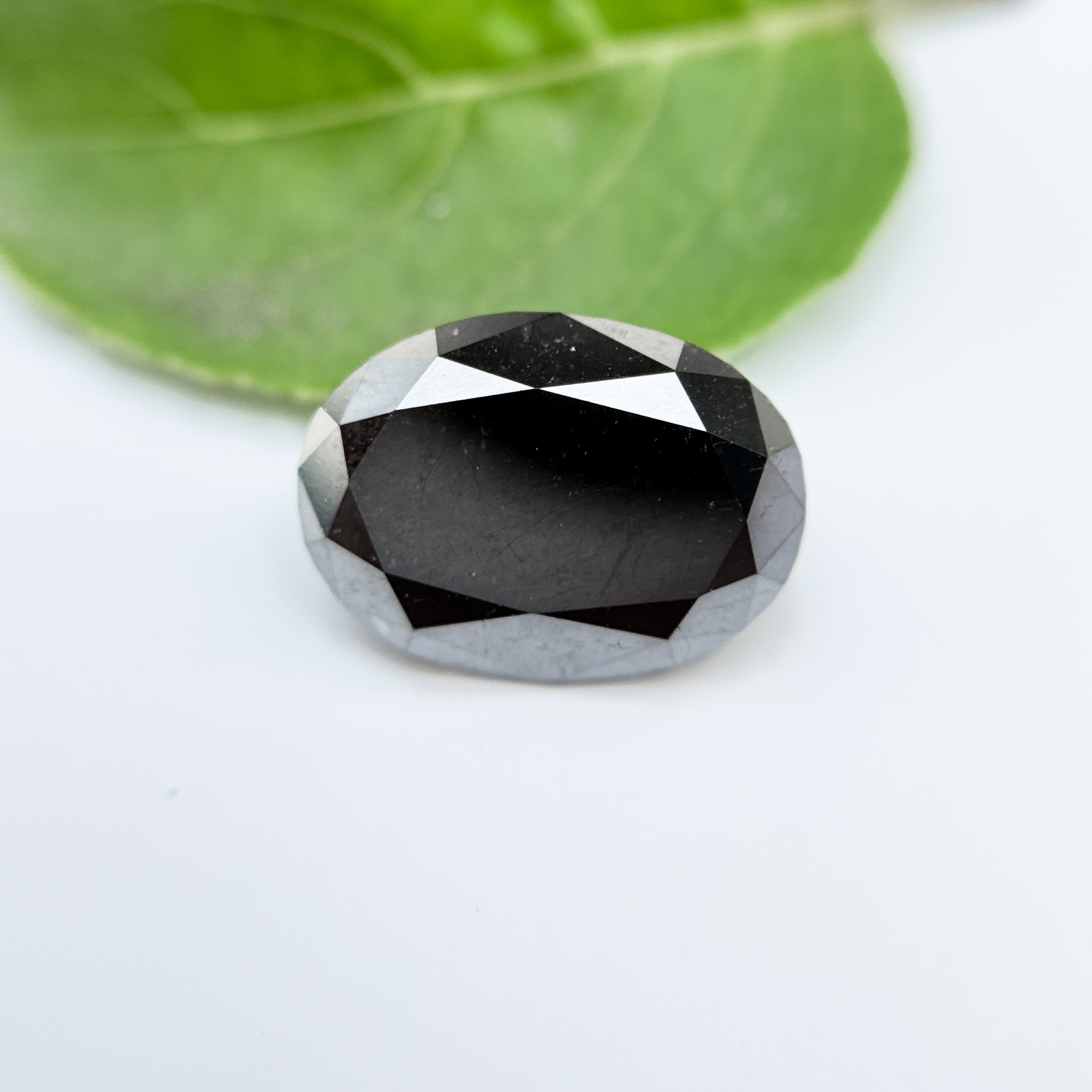 3 Ct Oval Brilliant Cut Black Natural Fancy Diamond
