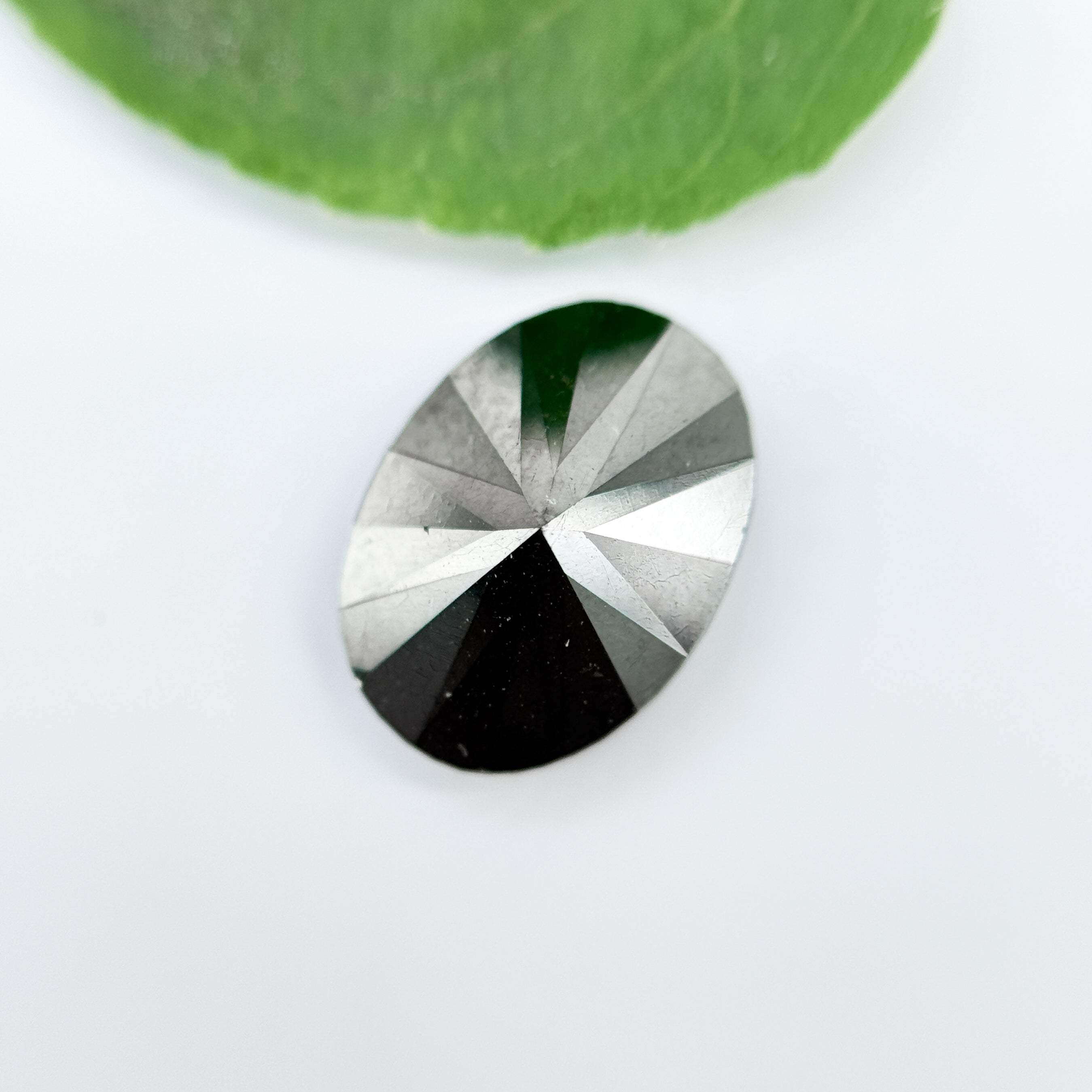 2.97 Ct Oval Rose Cut Black Natural Salt and Pepper Diamond