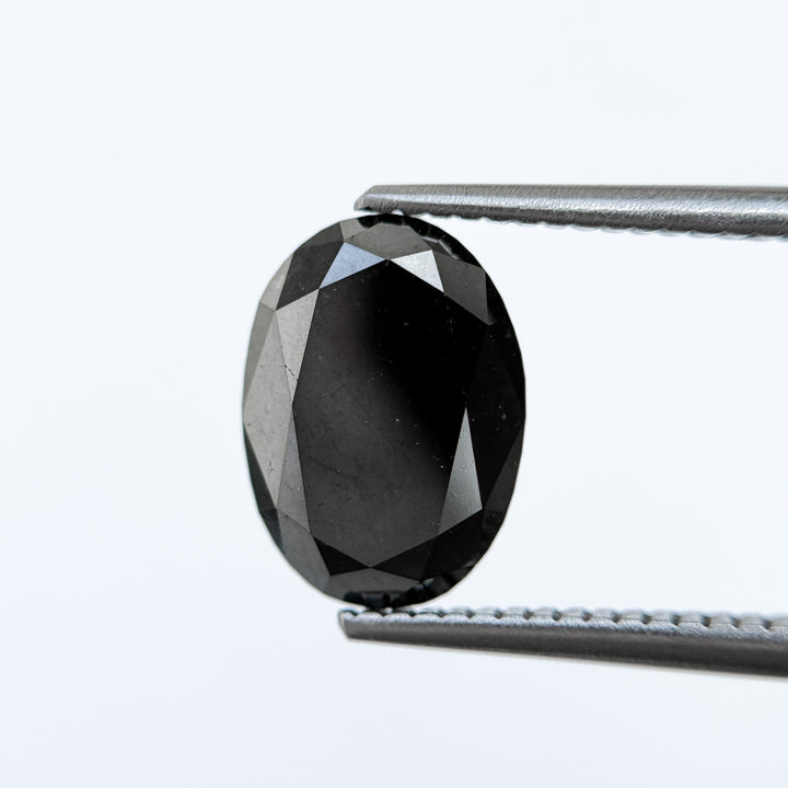3 Ct Oval Brilliant Cut Black Natural Fancy Diamond
