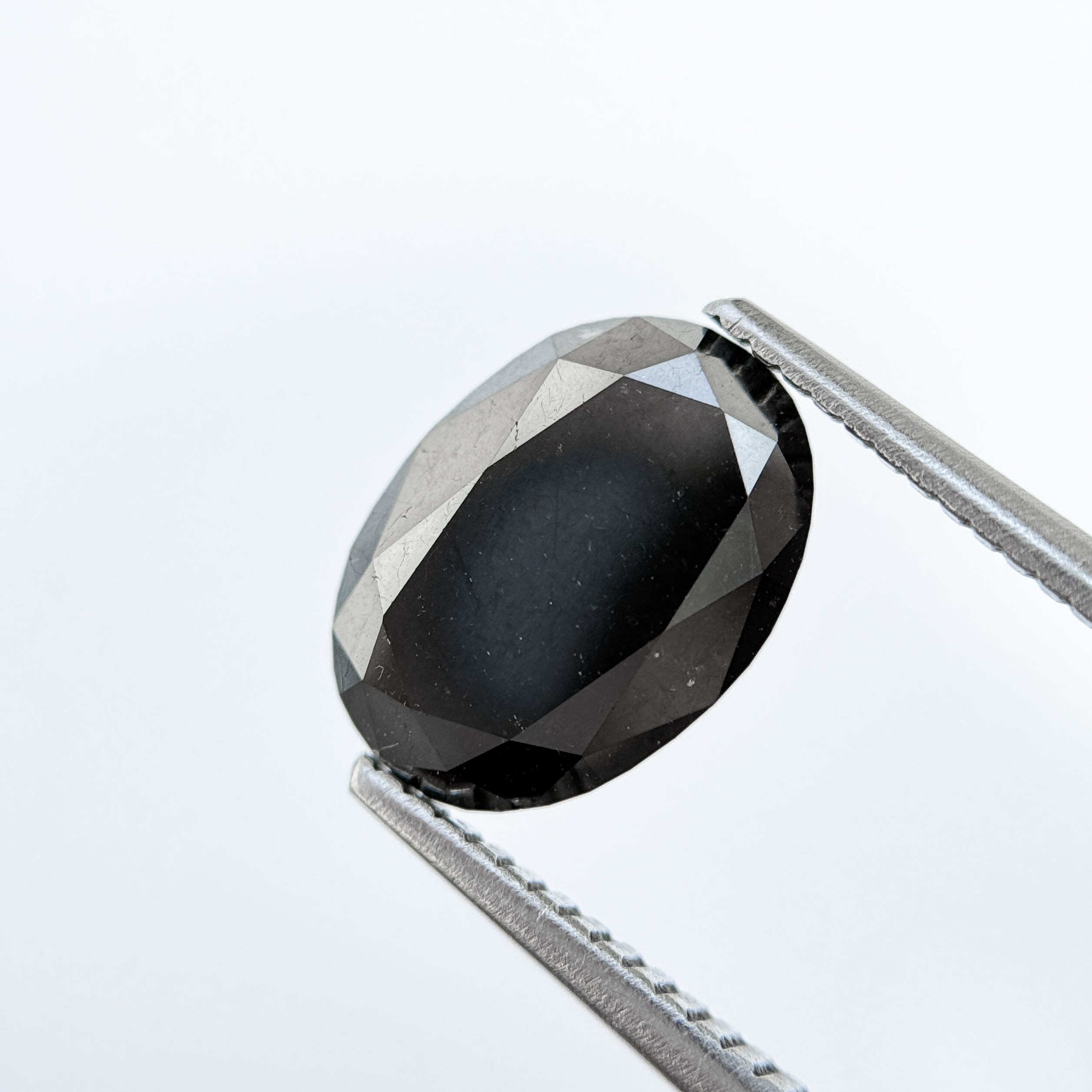 3 Ct Oval Brilliant Cut Black Natural Fancy Diamond