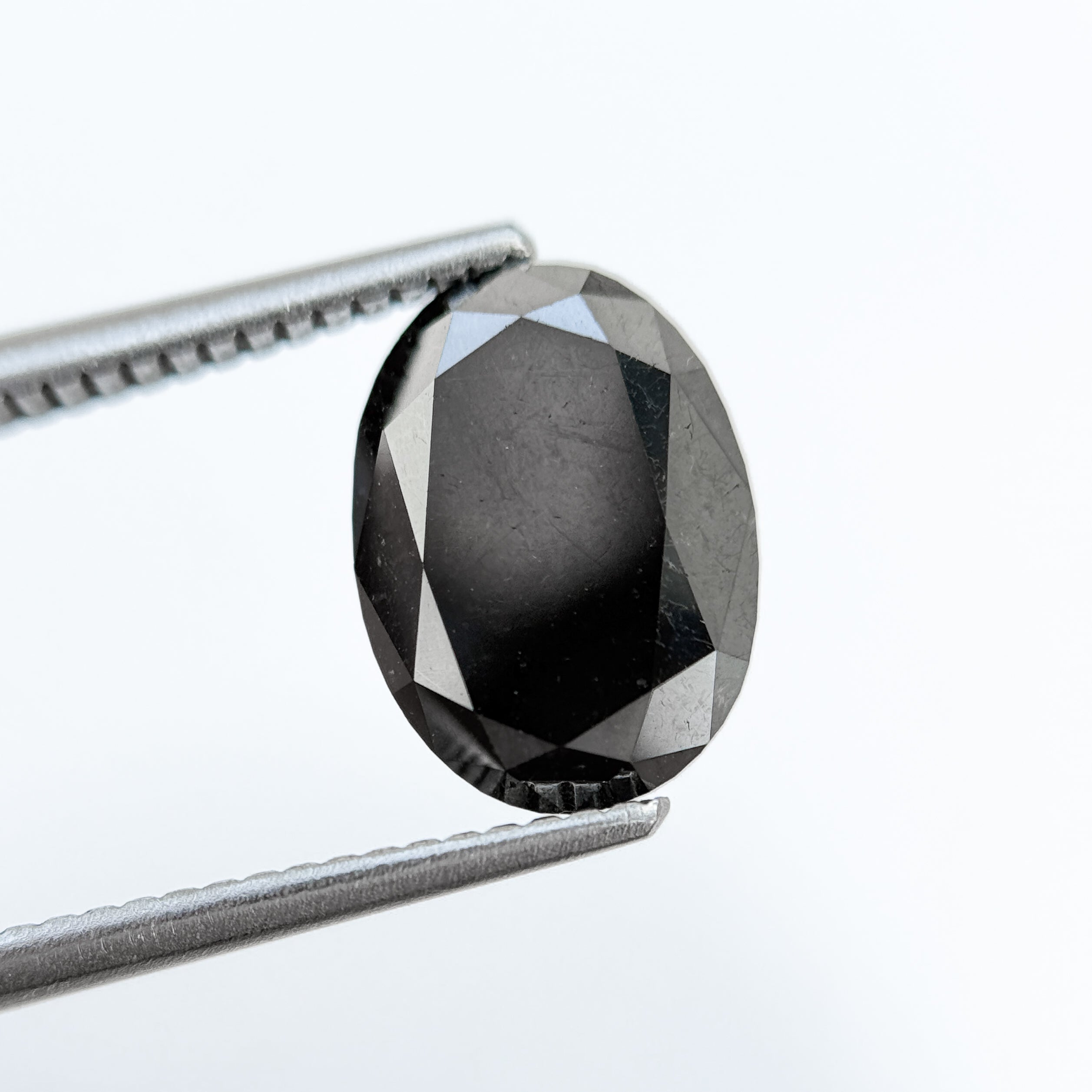 3 Ct Oval Brilliant Cut Black Natural Fancy Diamond