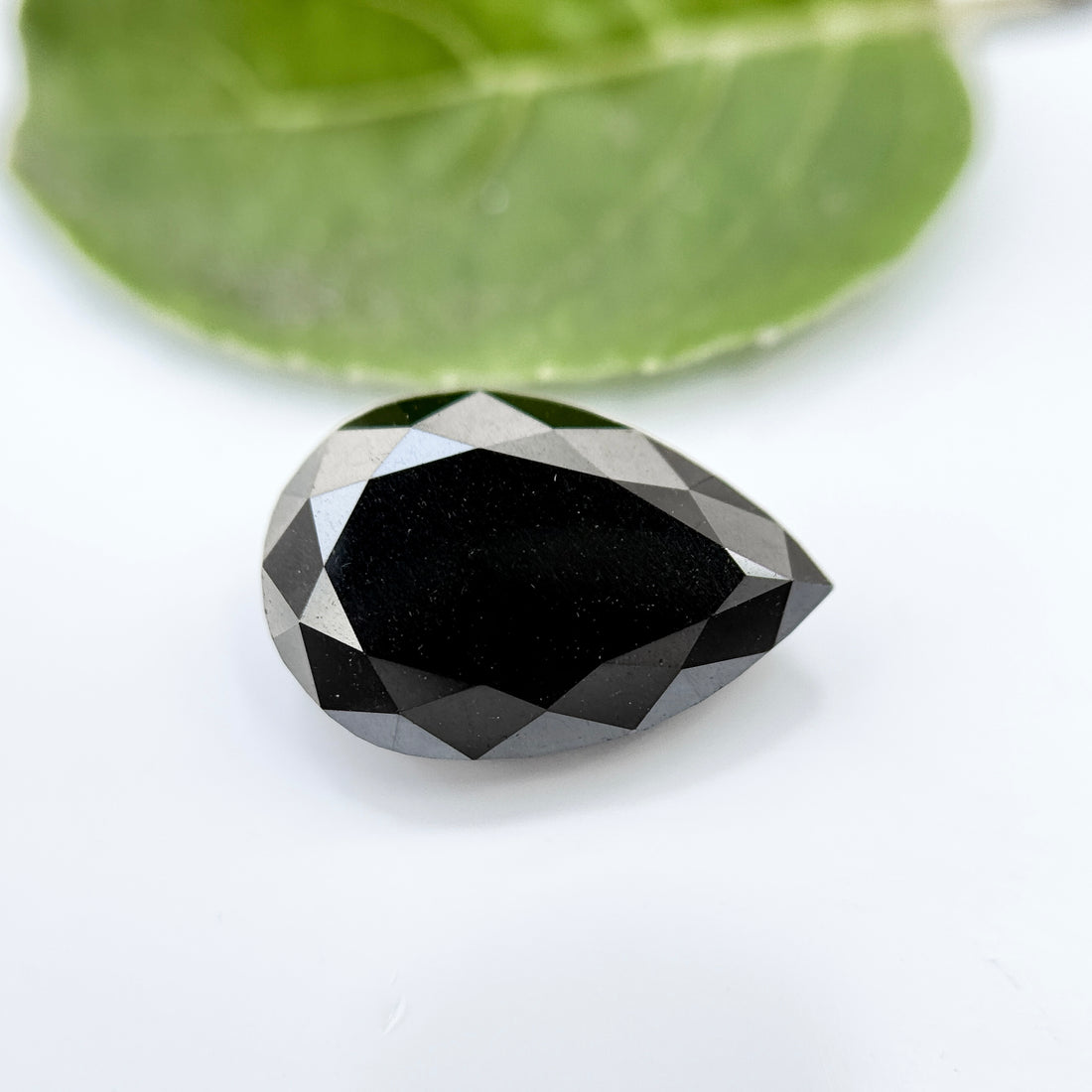 3.35 Ct Pear Rose Cut Black Natural Loose Diamond