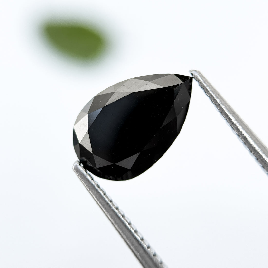 3.33 Ct Pear Rose Cut Black Natural Salt and Pepper Diamond