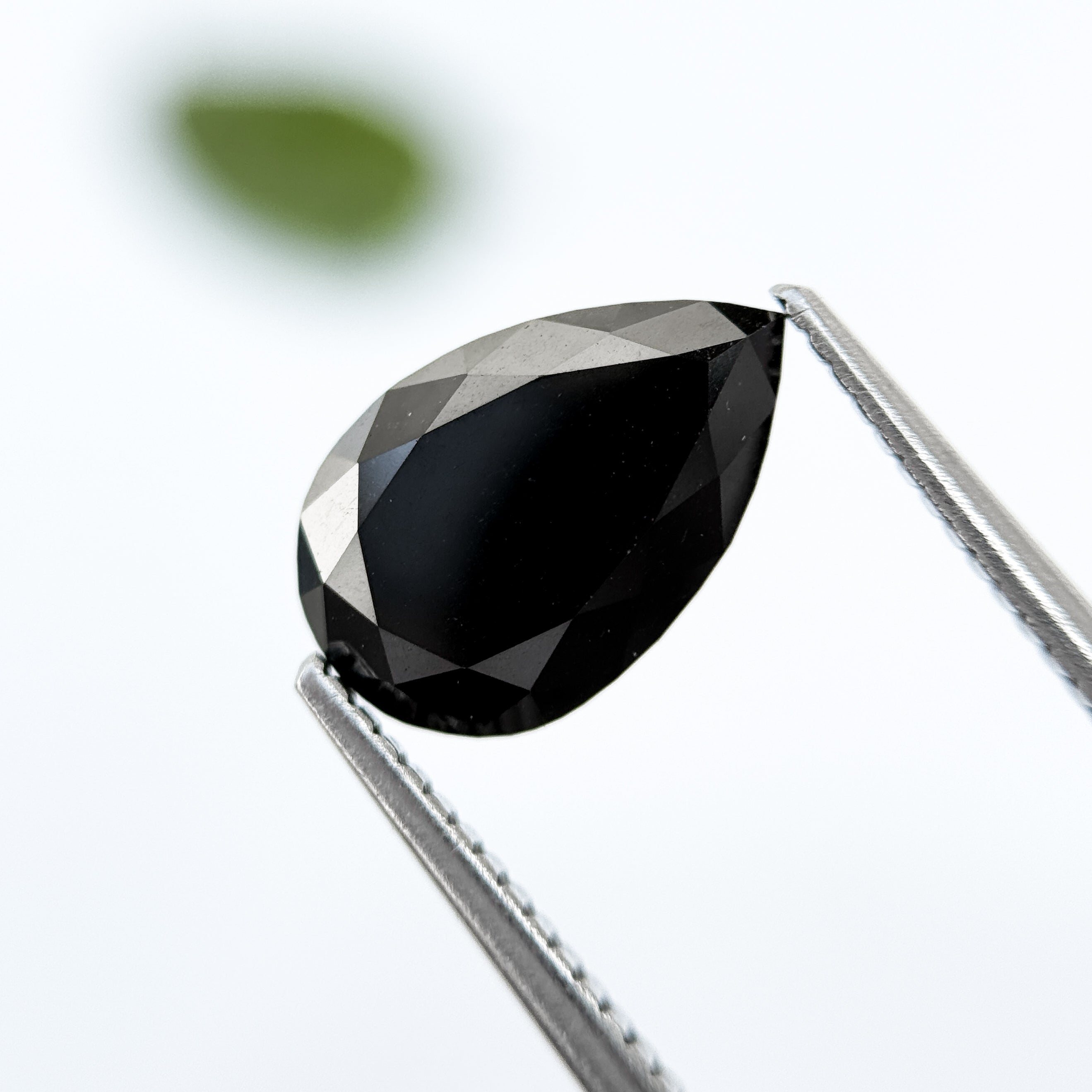 3.35 Ct Pear Rose Cut Black Natural Loose Diamond