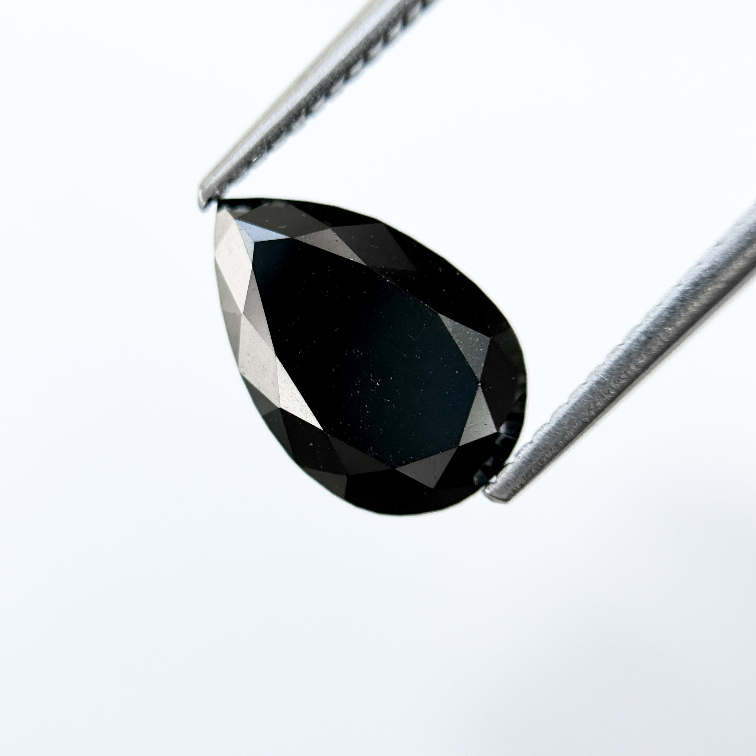 3.33 Ct Pear Rose Cut Black Natural Salt and Pepper Diamond