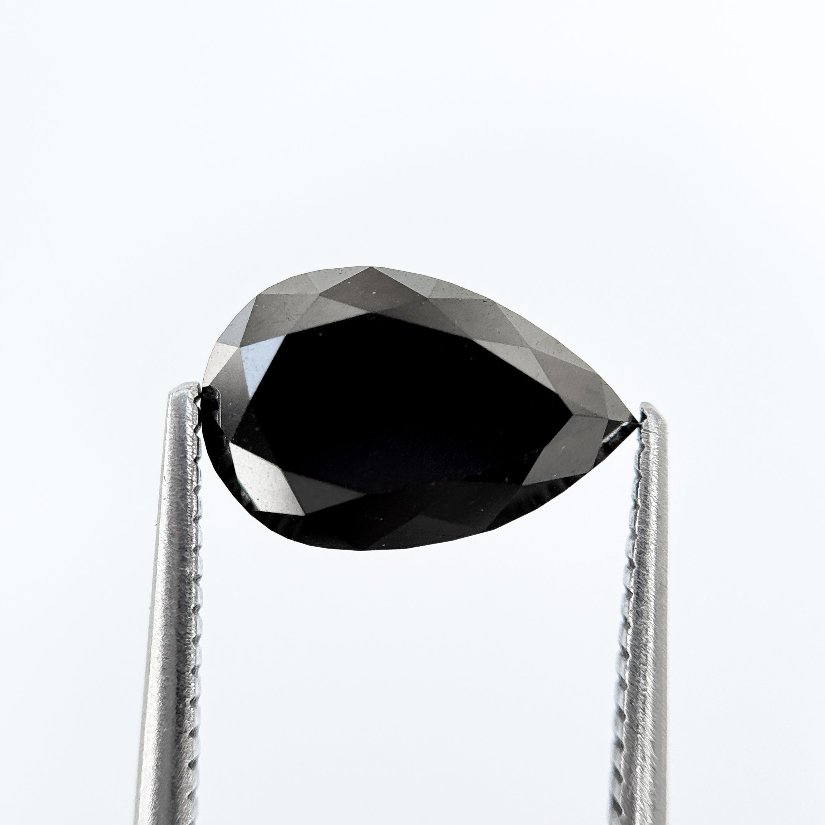 3.33 Ct Pear Rose Cut Black Natural Salt and Pepper Diamond