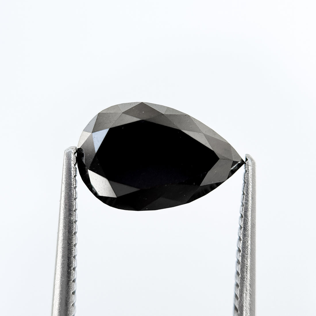 3.33 Ct Pear Rose Cut Black Natural Salt and Pepper Diamond