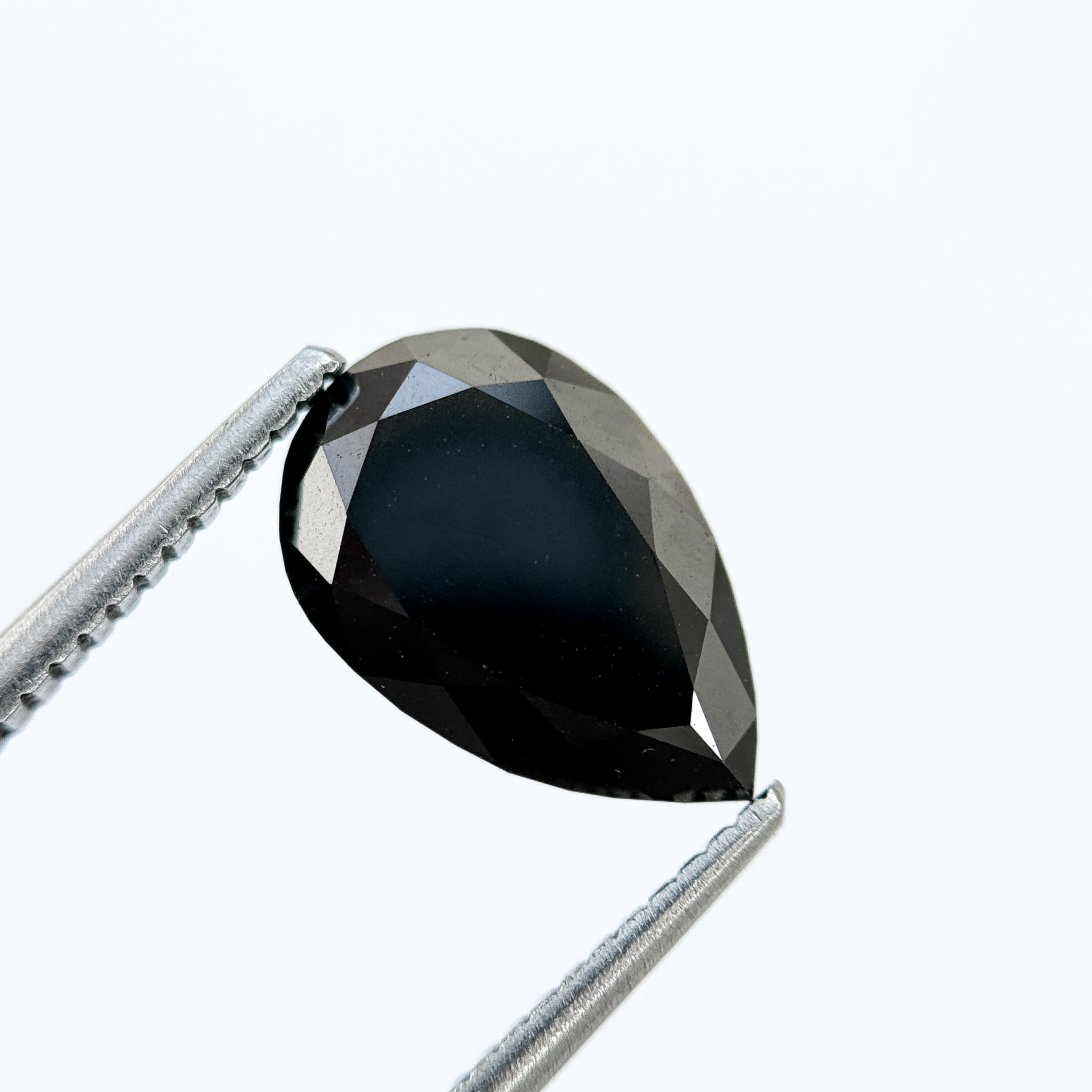 3.33 Ct Pear Rose Cut Black Natural Salt and Pepper Diamond