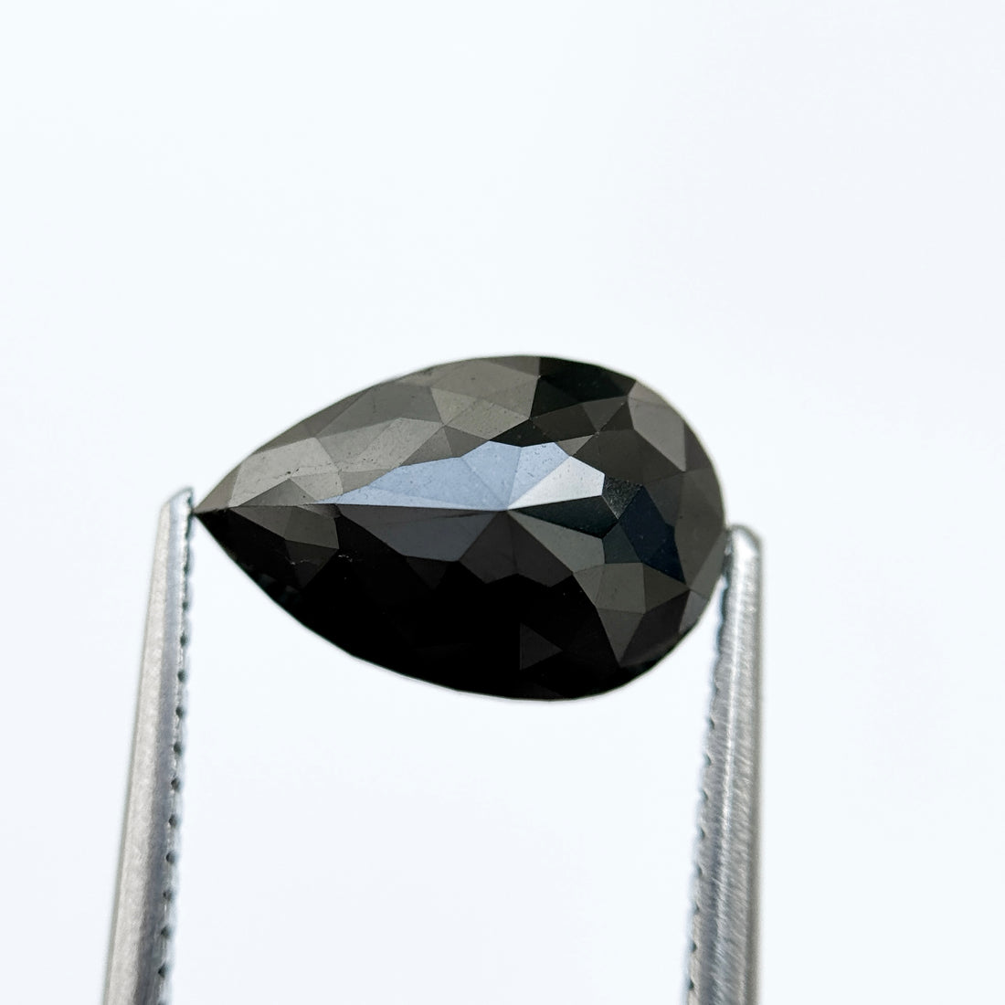 3.33 Ct Pear Rose Cut Black Natural Salt and Pepper Diamond