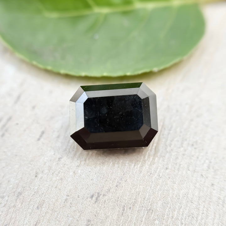 2.0 Ct Emerald Rose Cut Black Natural Salt and Pepper Diamond