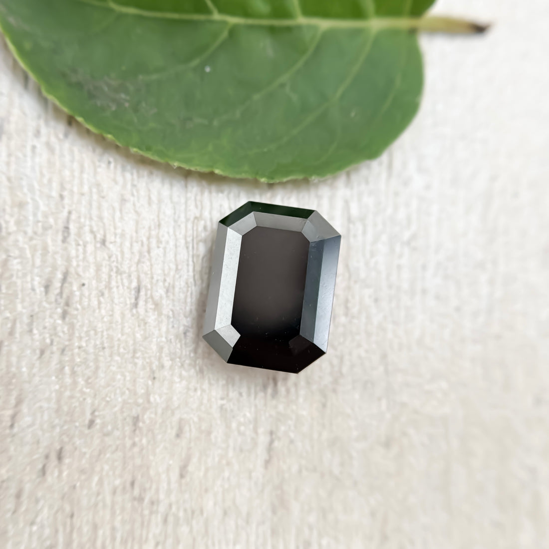 2.0 Ct Emerald Rose Cut Black Natural Salt and Pepper Diamond