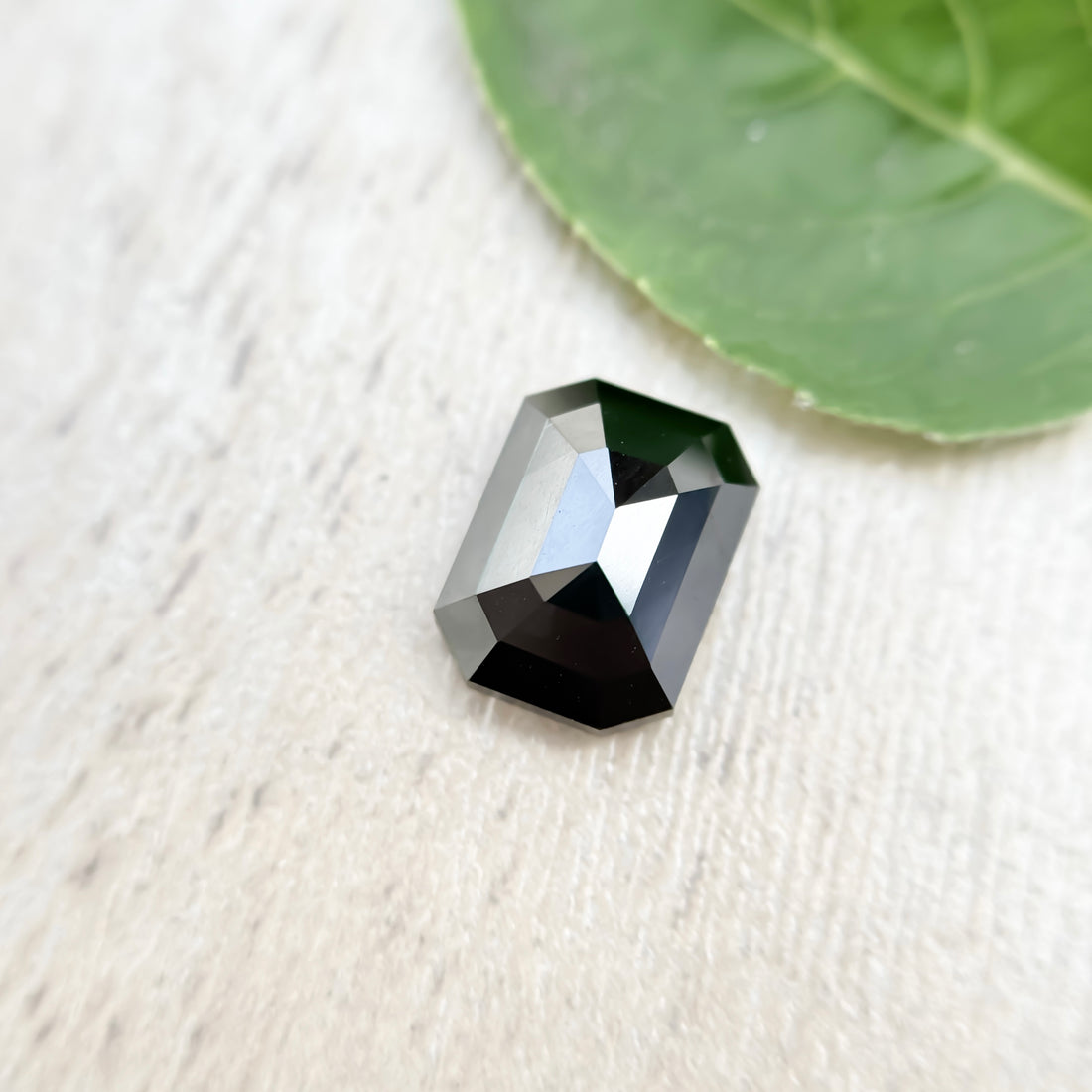 2.0 Ct Emerald Rose Cut Black Natural Salt and Pepper Diamond