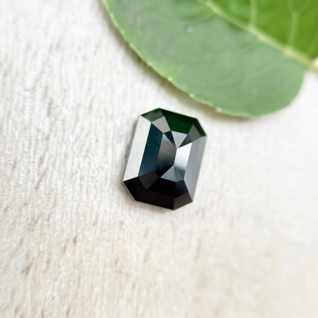 2.0 Ct Emerald Rose Cut Black Natural Salt and Pepper Diamond
