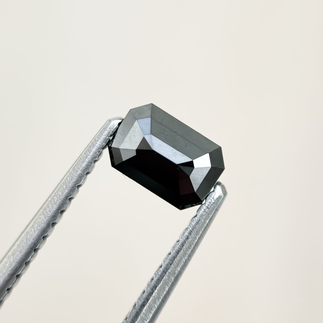 0.61 Ct Emerald Rose Cut Black Natural Salt and Pepper Diamond