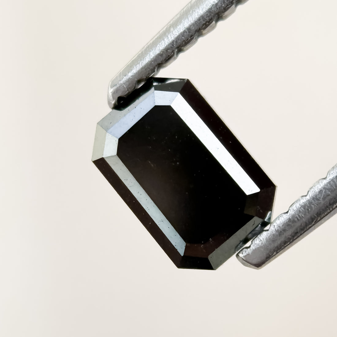 0.61 Ct Emerald Rose Cut Black Natural Salt and Pepper Diamond