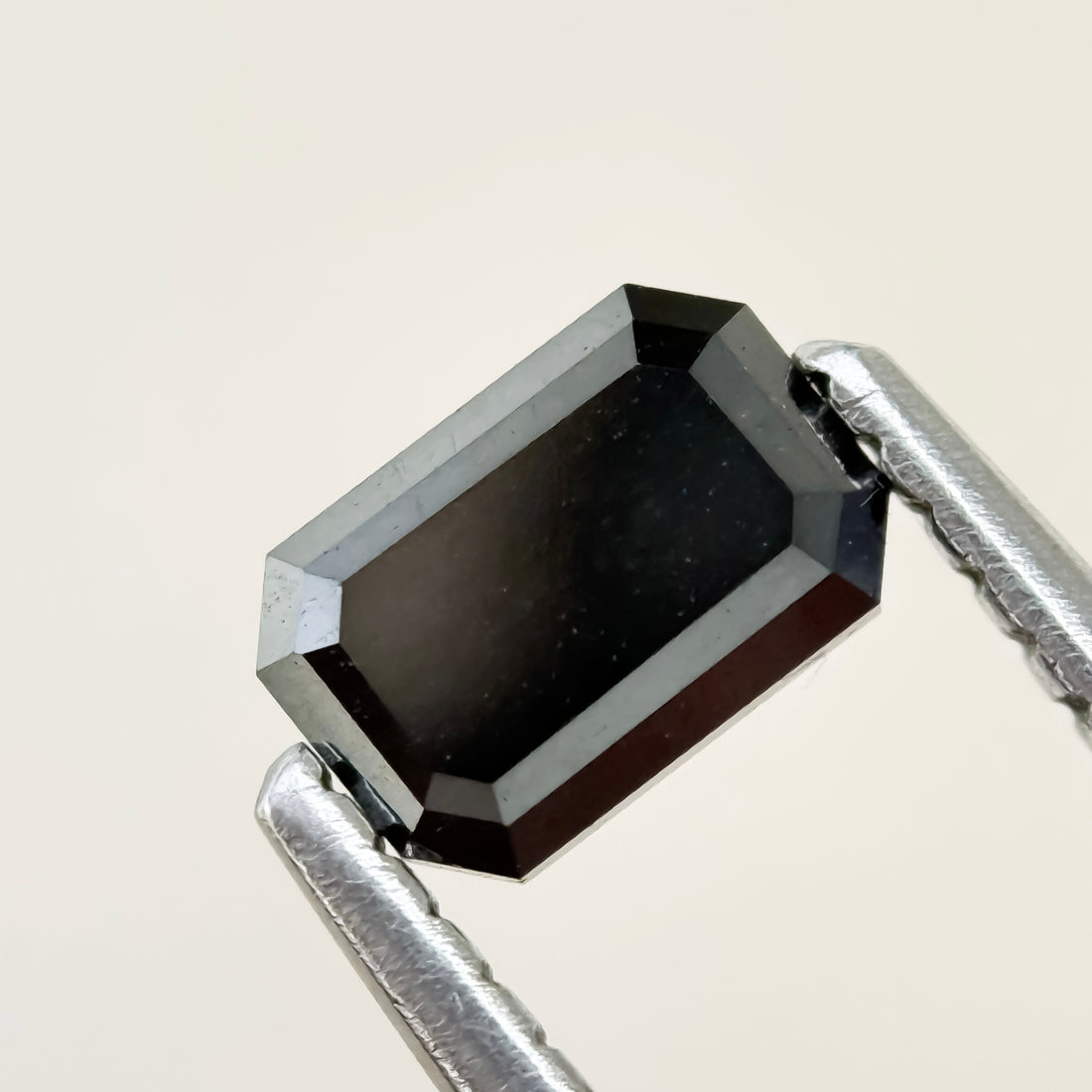 0.61 Ct Emerald Rose Cut Black Natural Salt and Pepper Diamond