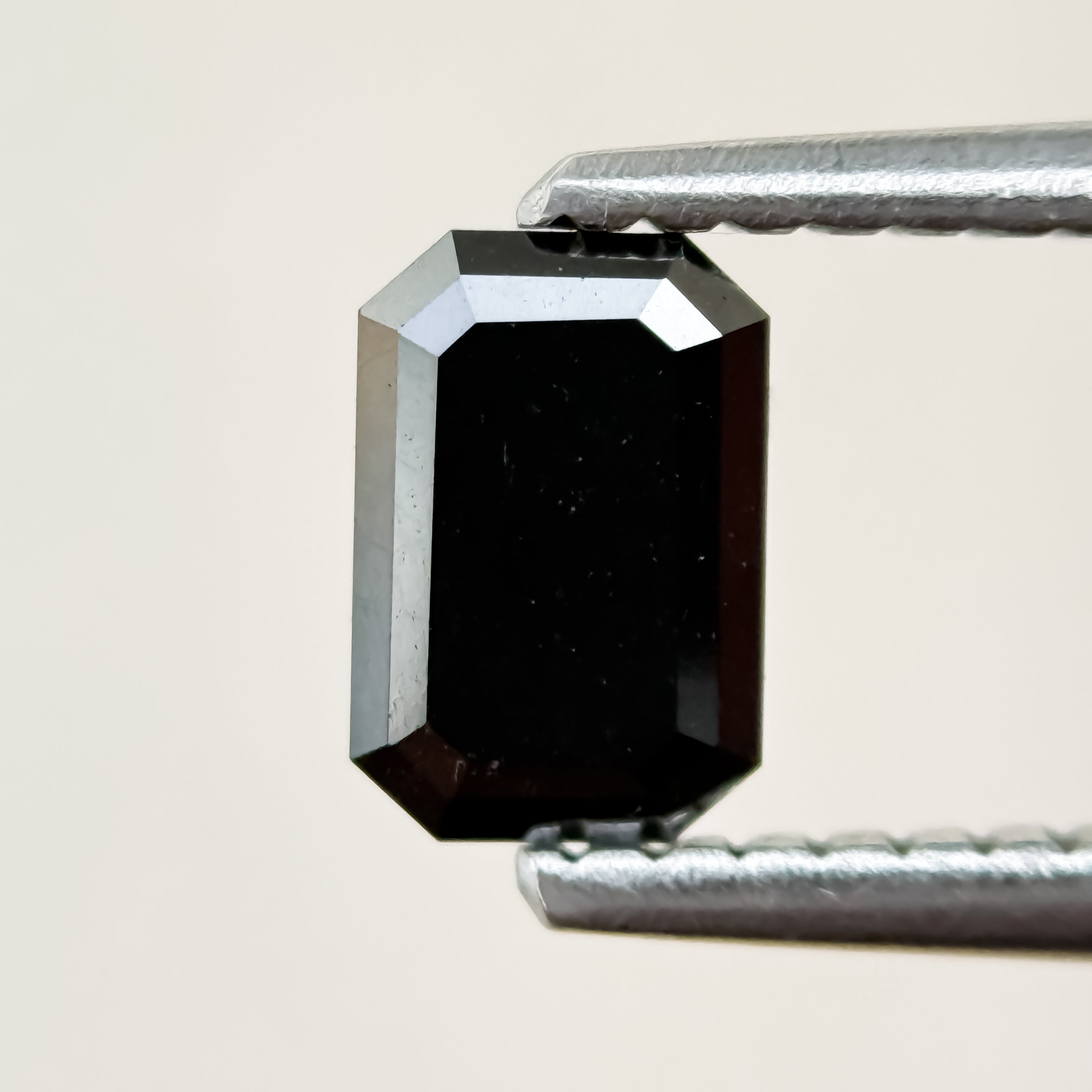 0.61 Ct Emerald Rose Cut Black Natural Salt and Pepper Diamond
