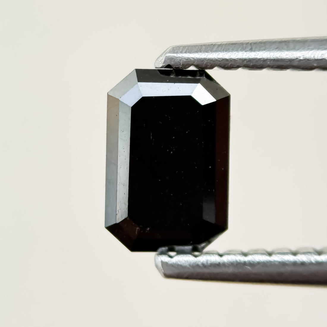 0.61 Ct Emerald Rose Cut Black Natural Salt and Pepper Diamond