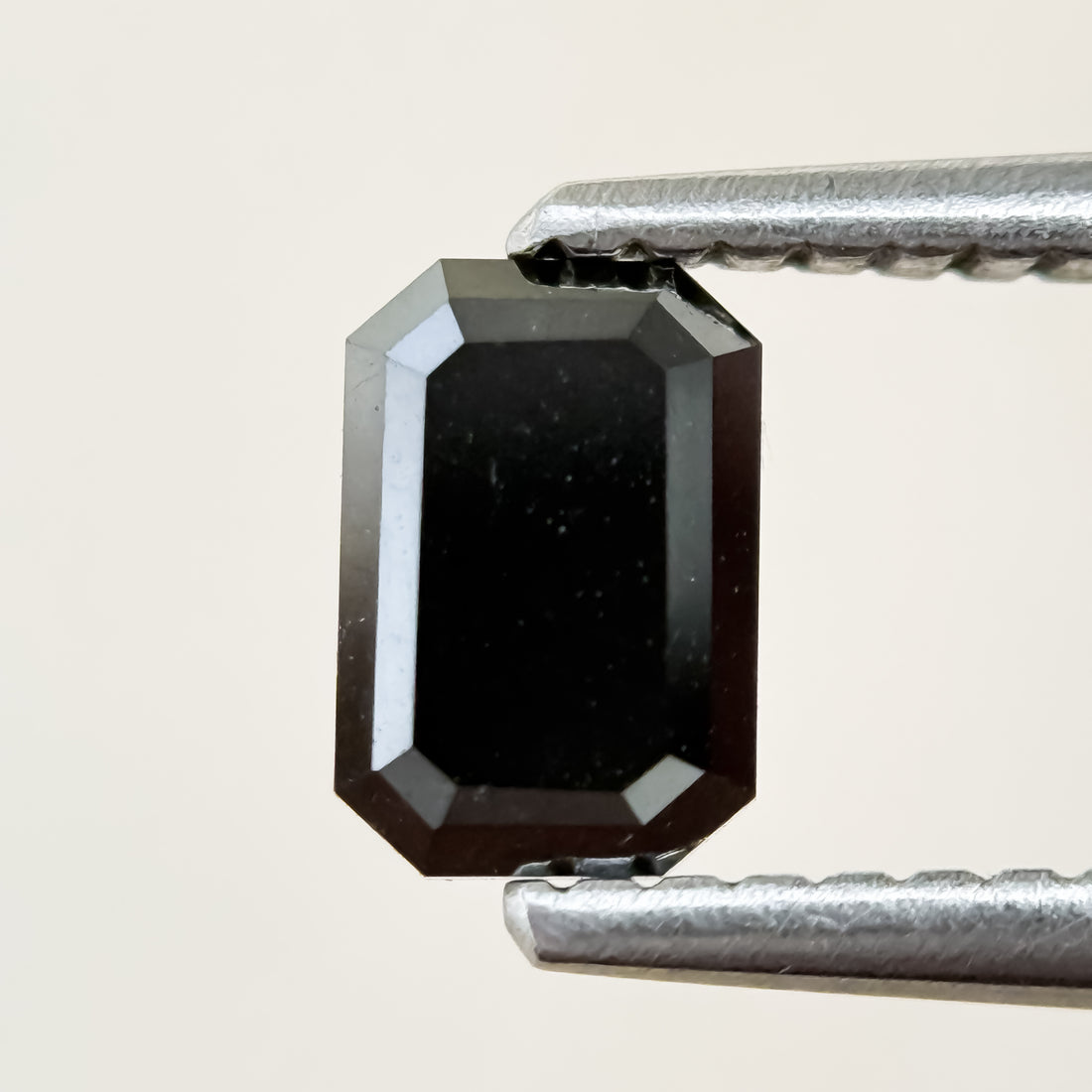 0.61 Ct Emerald Rose Cut Black Natural Salt and Pepper Diamond