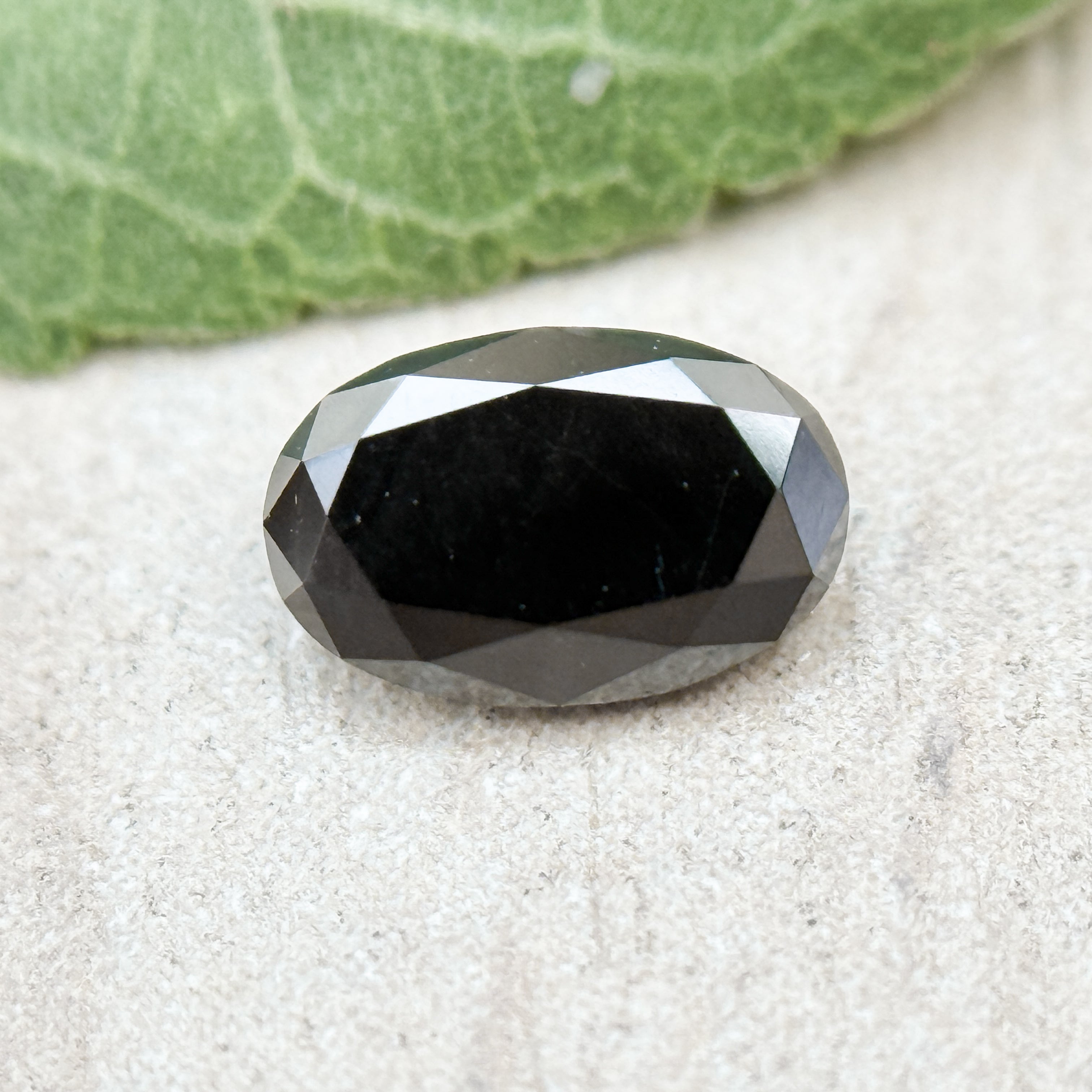 1 Ct Oval Rose Cut Black Natural Minimalist Diamond