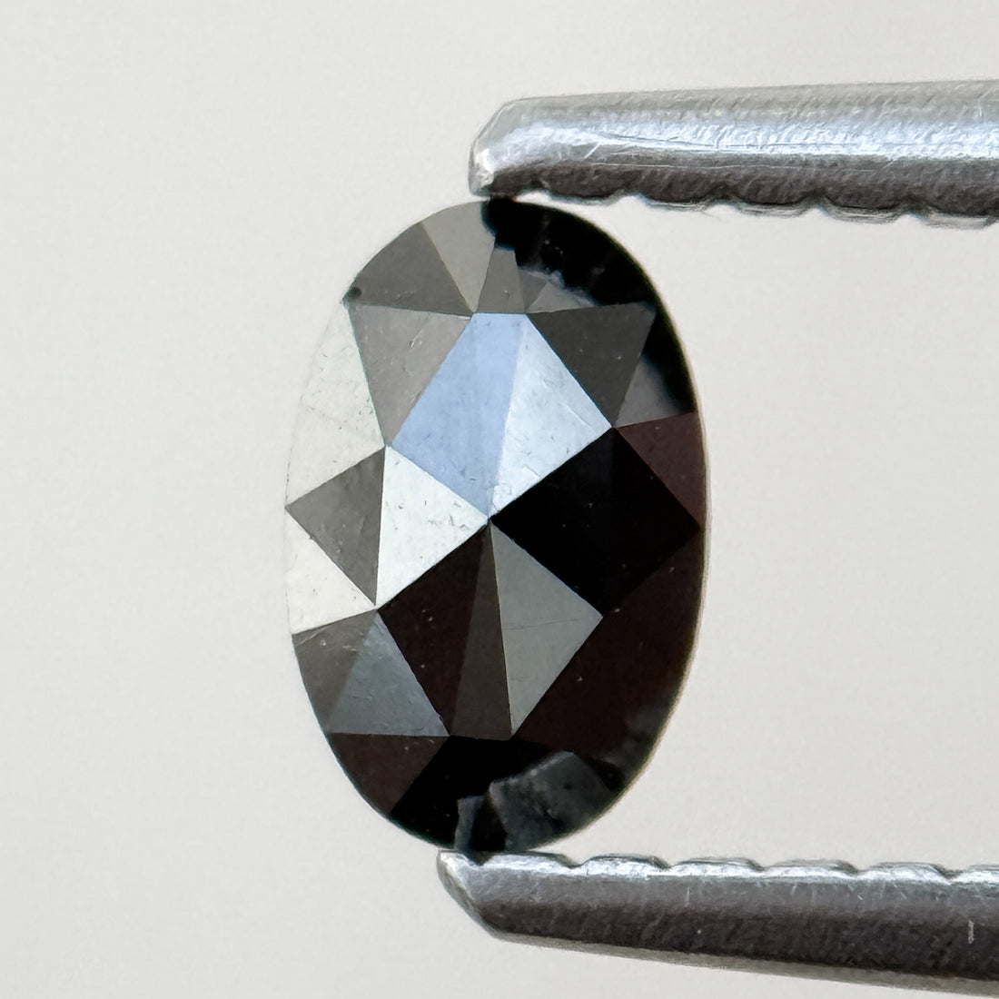 0.33 Ct Oval Rose Cut Black Natural Salt and Pepper Diamond