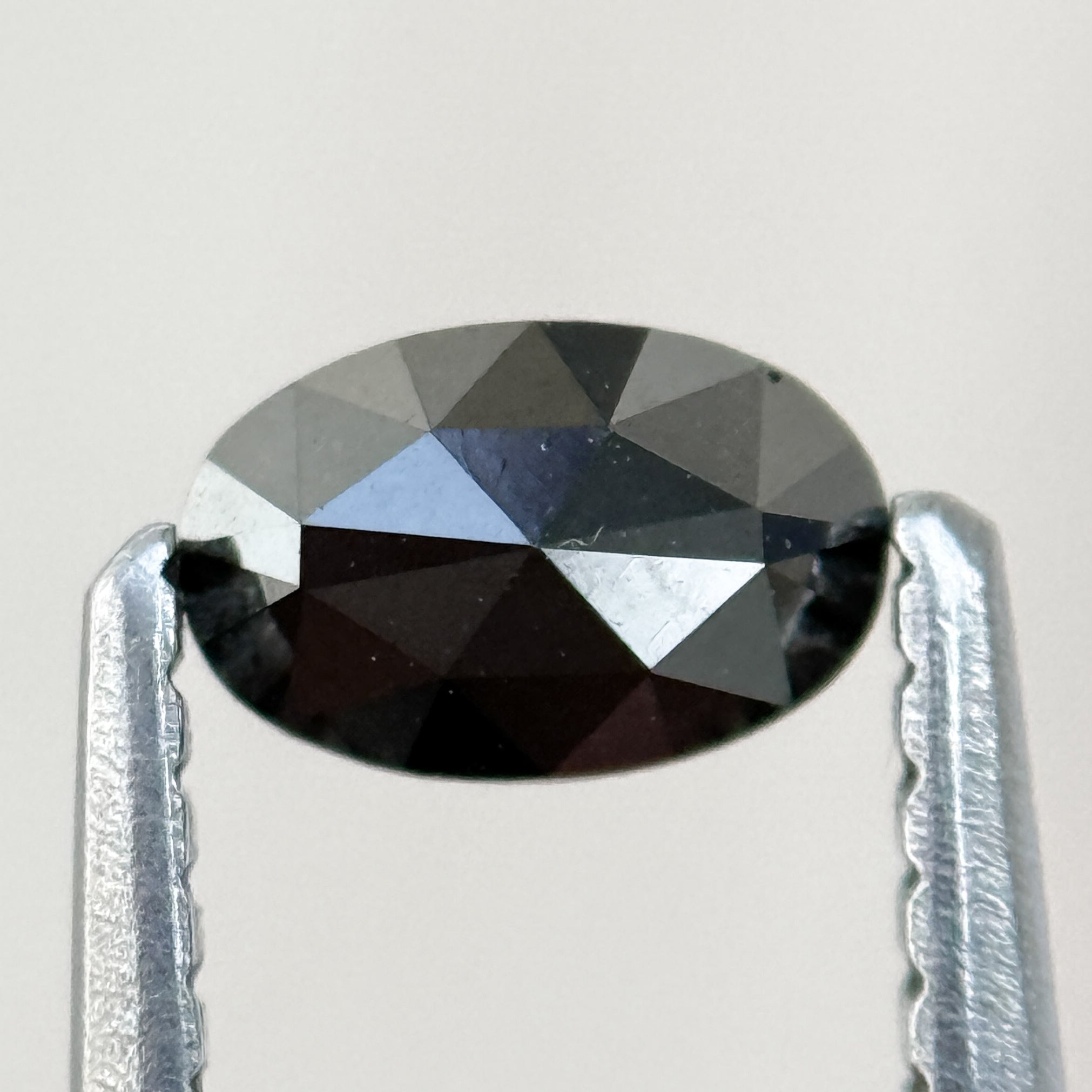 1 Ct Oval Rose Cut Black Natural Minimalist Diamond
