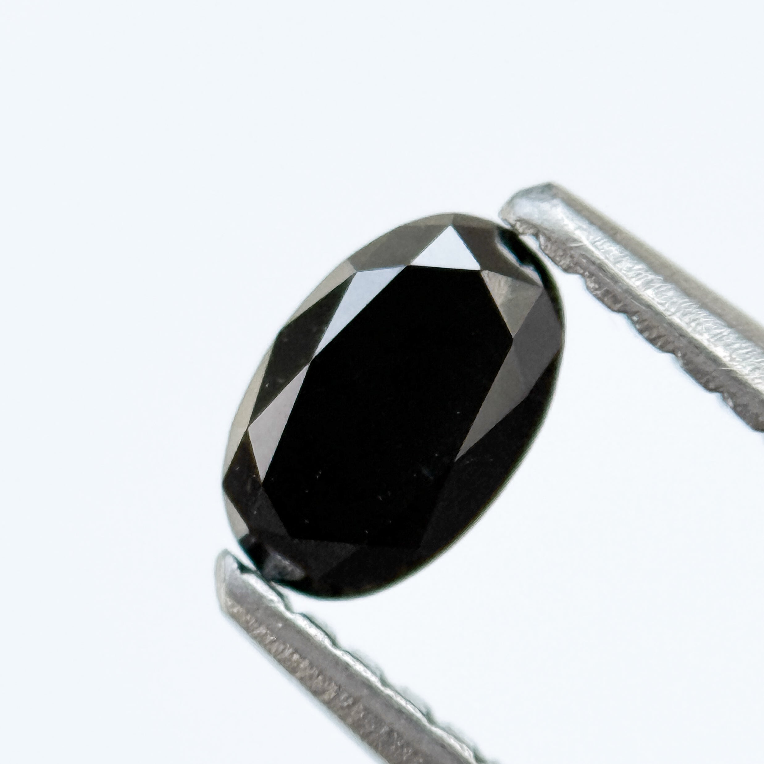 1 Ct Oval Rose Cut Black Natural Minimalist Diamond