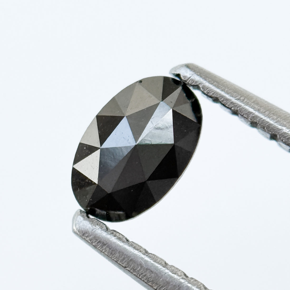 1 Ct Oval Rose Cut Black Natural Minimalist Diamond