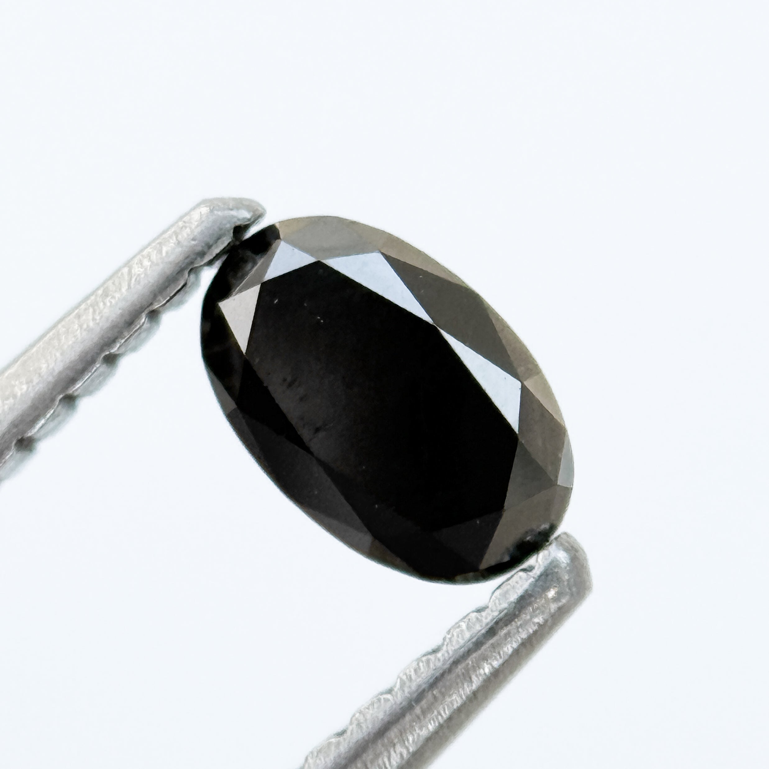 1 Ct Oval Rose Cut Black Natural Minimalist Diamond